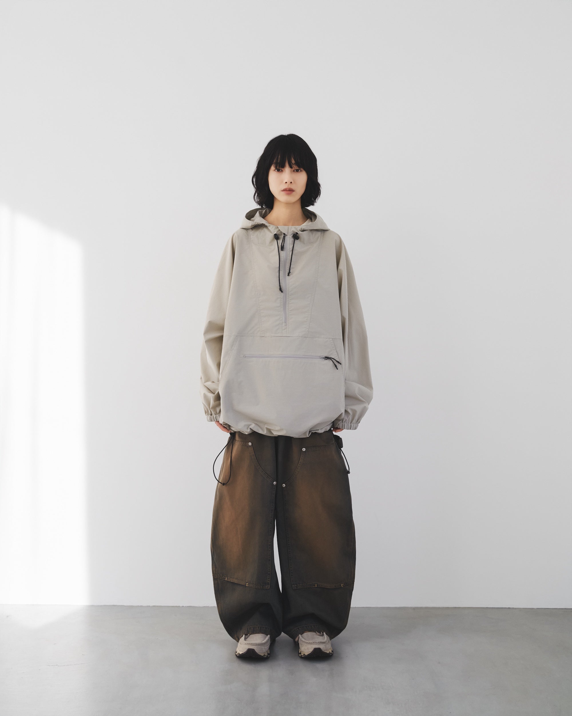 PACKABLE CITY ANORAK PARKA (BEIGE(MINI GRAPH CHECK))