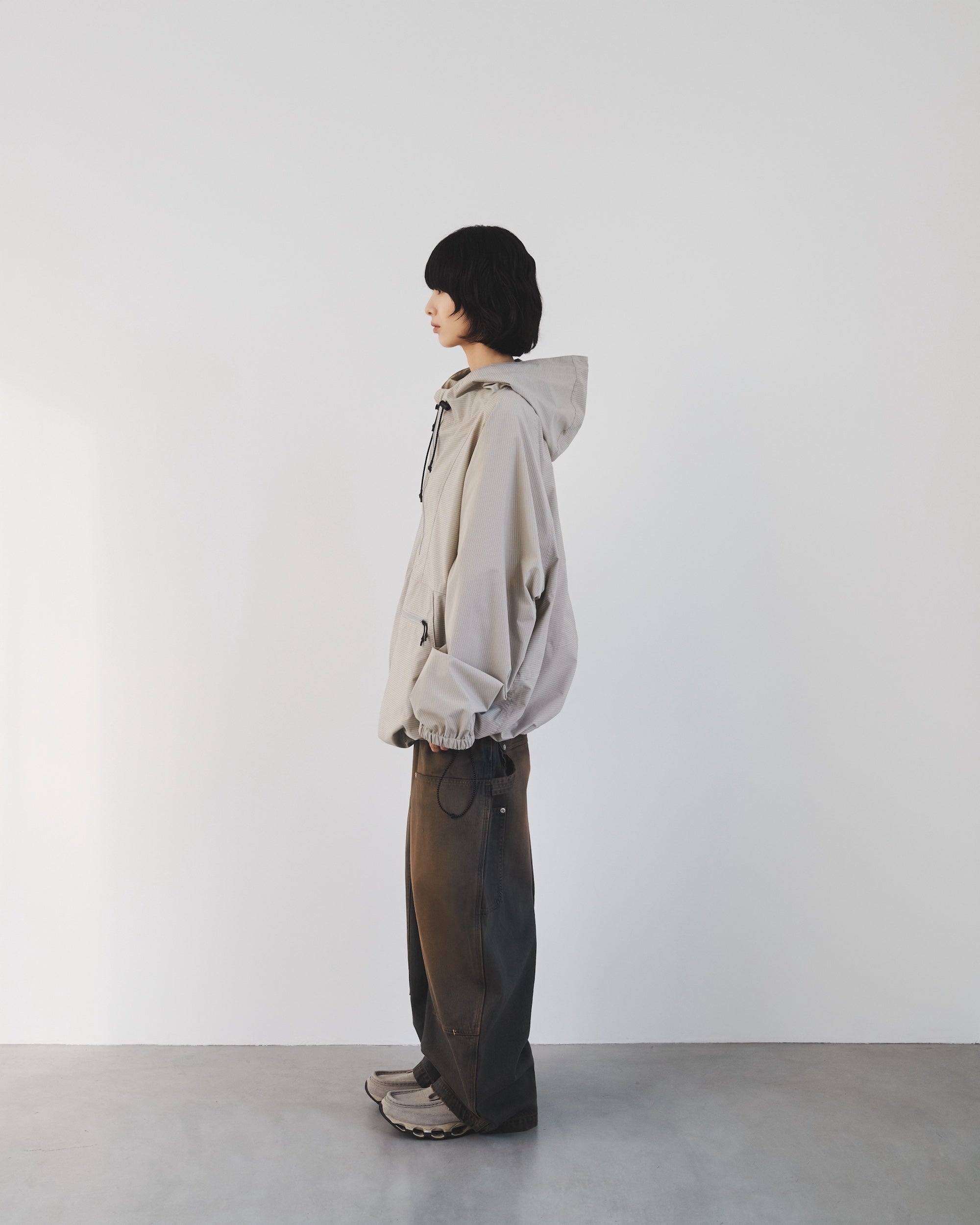 PACKABLE CITY ANORAK PARKA (BEIGE(MINI GRAPH CHECK))
