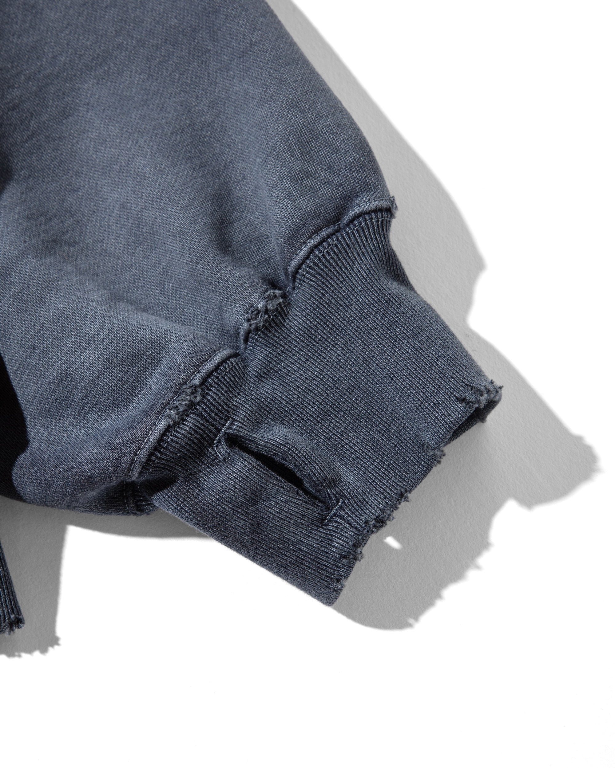 PIGMENT DYED ZIP POLO (FADE BLUE)