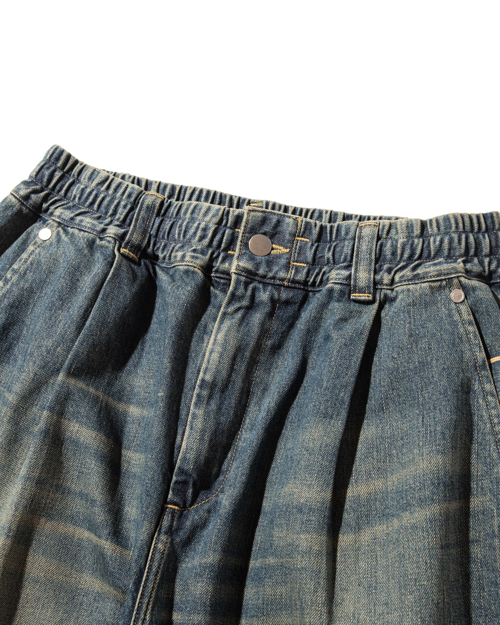 VINTAGE DYED SELVEDGE DENIM MASSIVE TWISTED PANTS (VINTAGE INDIGO)