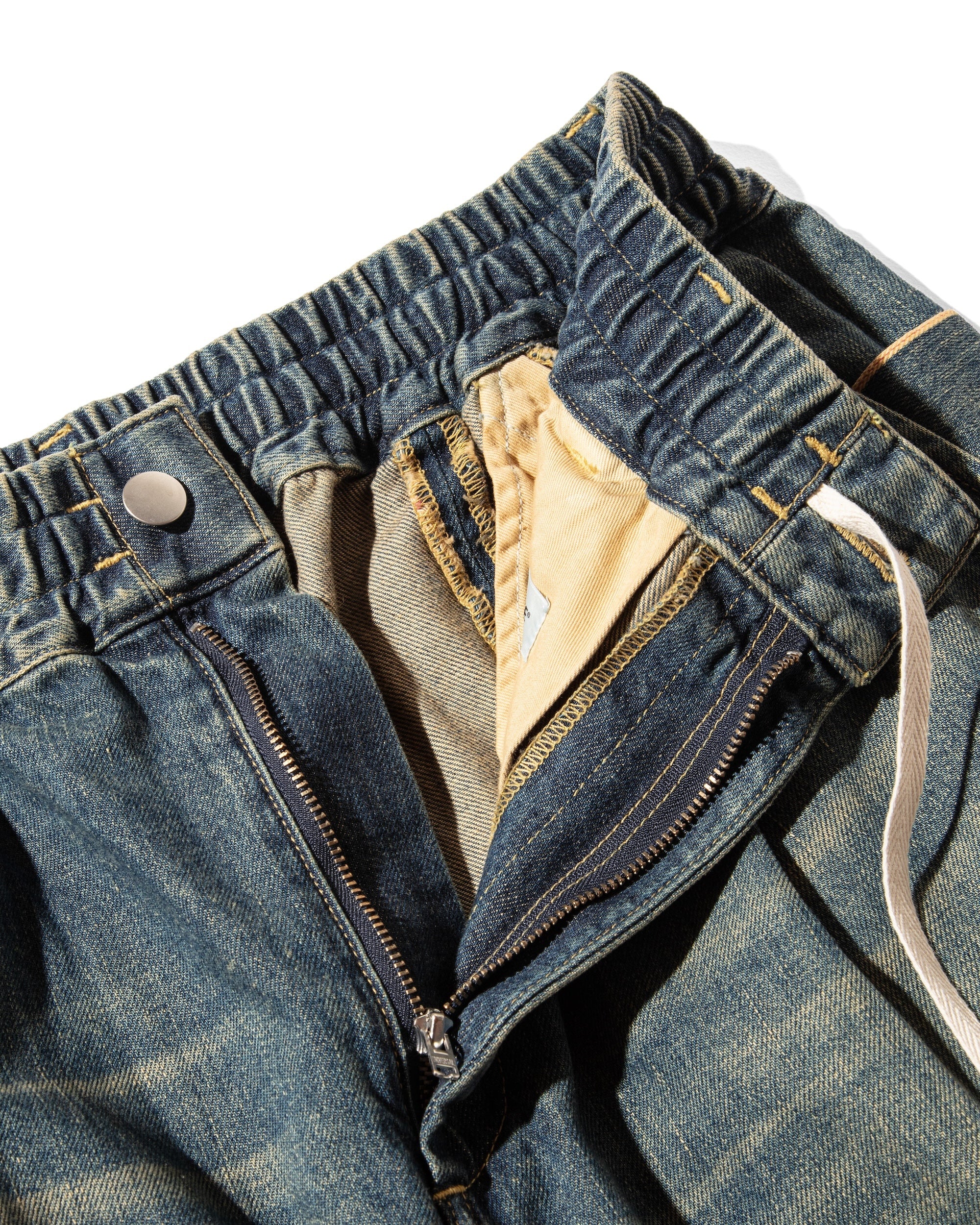 VINTAGE DYED SELVEDGE DENIM MASSIVE TWISTED PANTS (VINTAGE INDIGO)