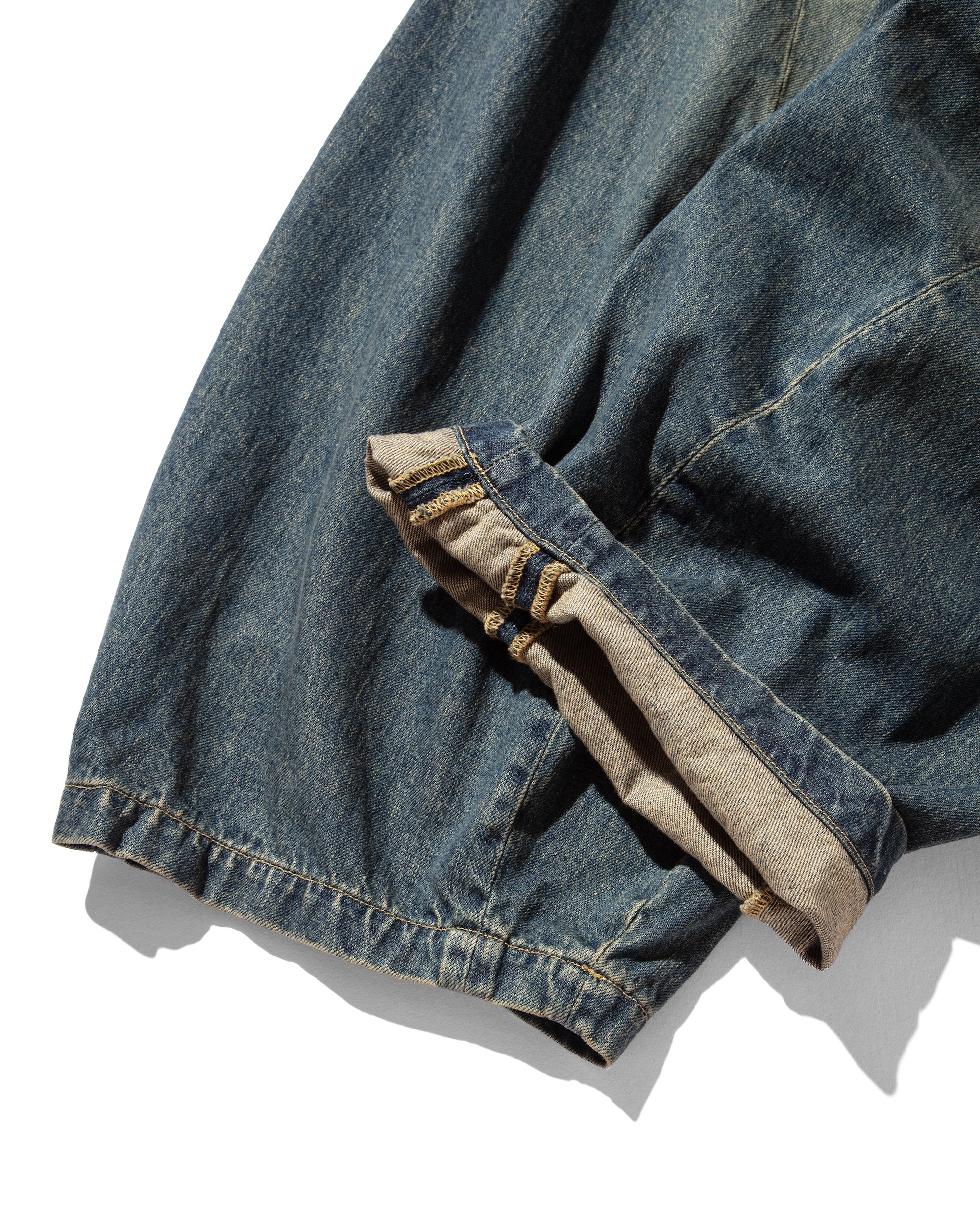 VINTAGE DYED SELVEDGE DENIM MASSIVE TWISTED PANTS (VINTAGE INDIGO)