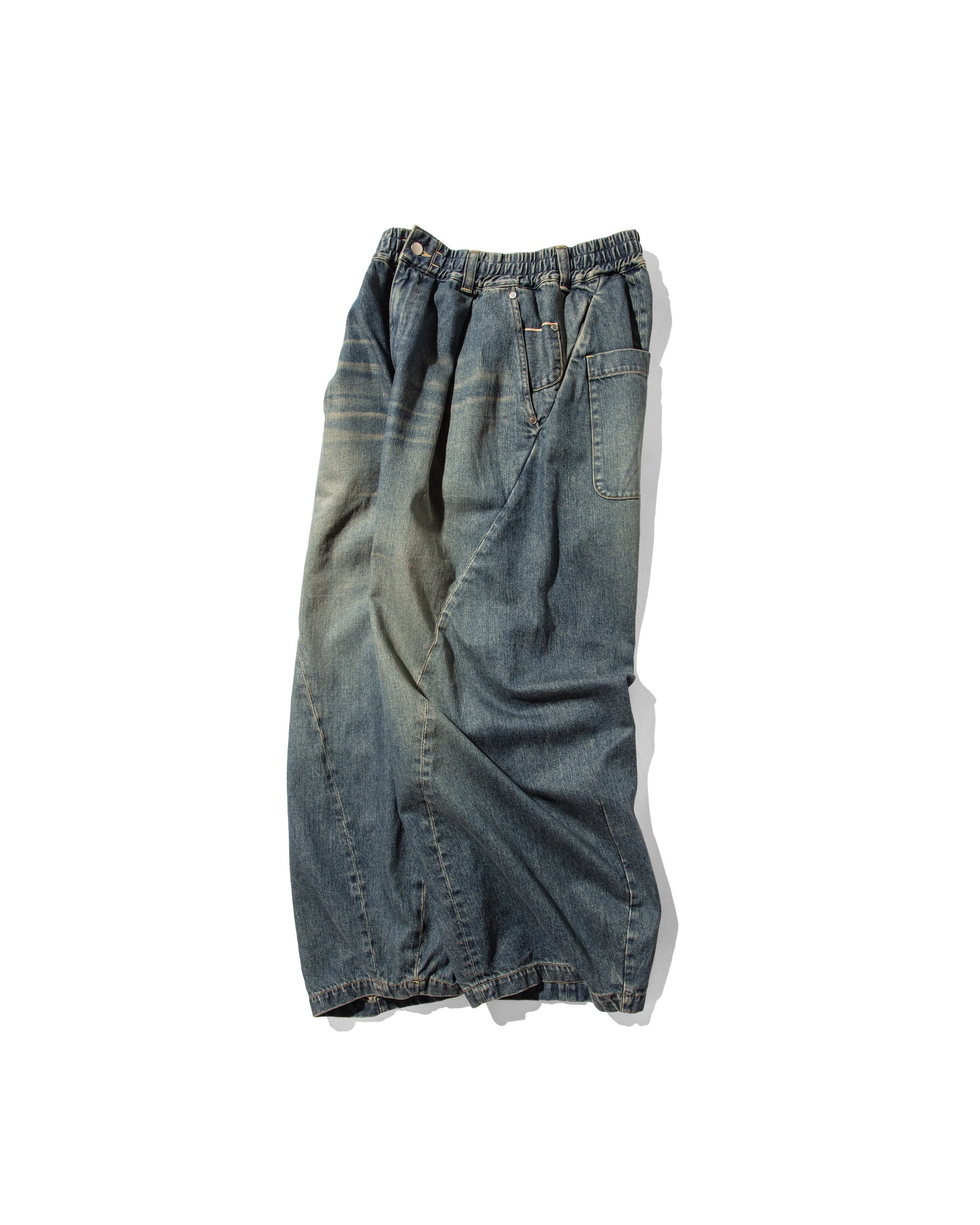 VINTAGE DYED SELVEDGE DENIM MASSIVE TWISTED PANTS (VINTAGE INDIGO)