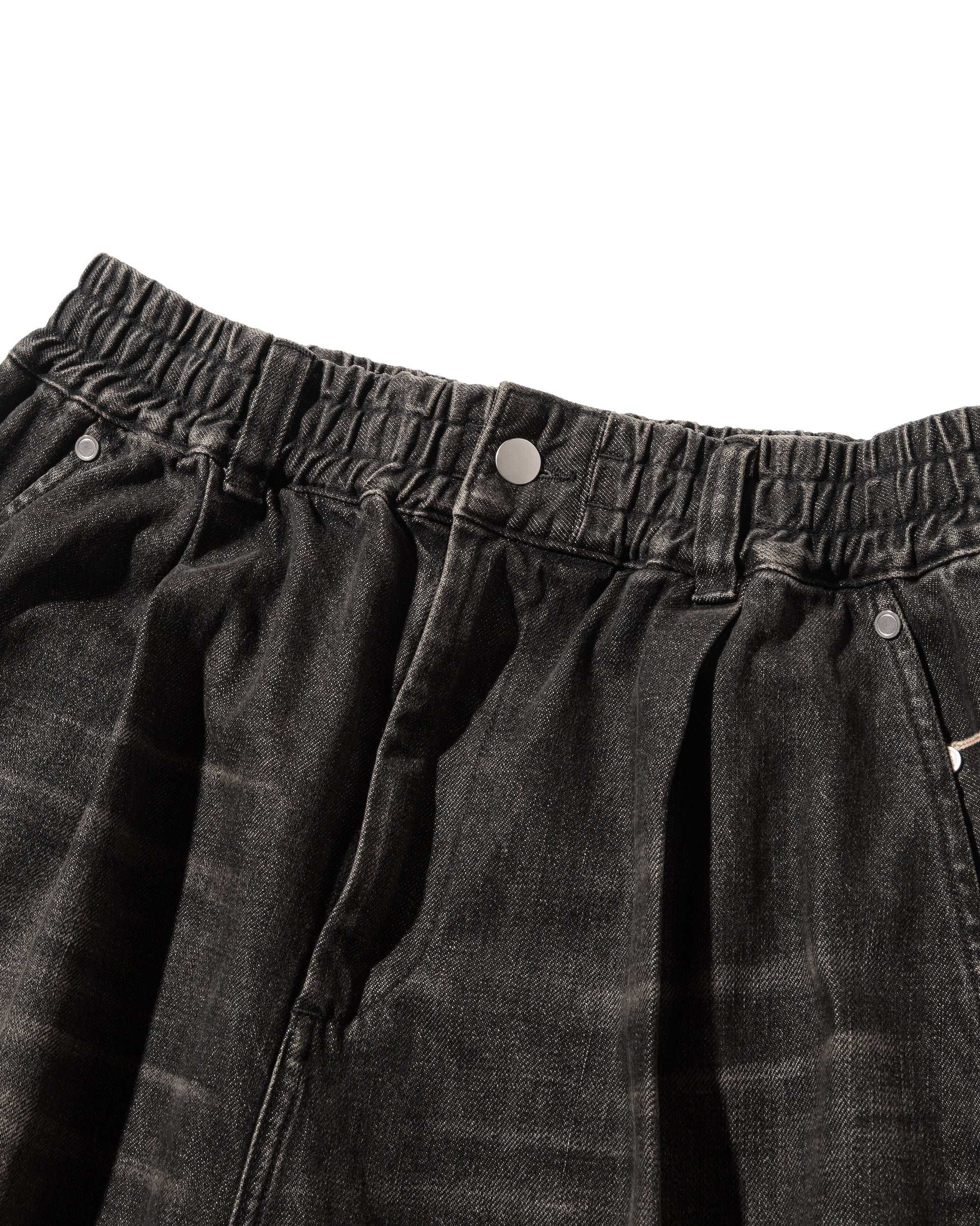 VINTAGE DYED SELVEDGE DENIM MASSIVE TWISTED PANTS (VINTAGE BLACK)