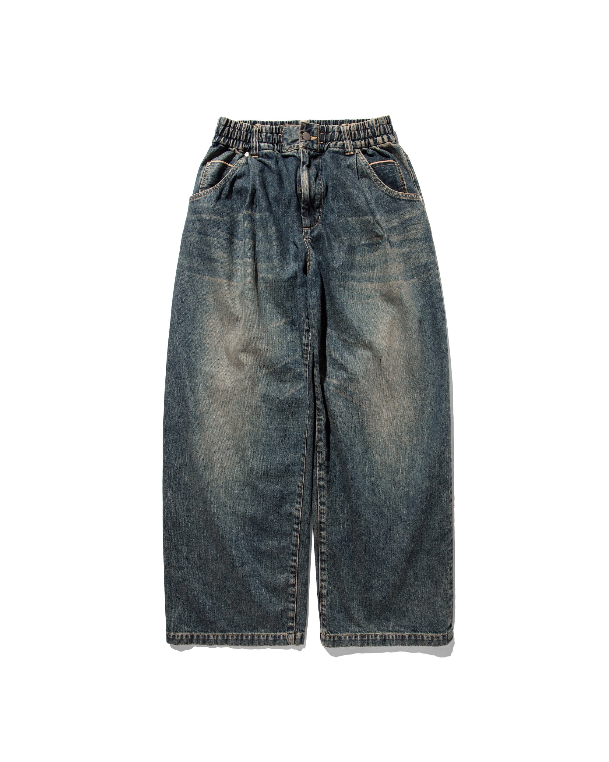 10.23 WED 20:00- IN STOCK】VINTAGE WASH SELVEDGE DENIM WIDE PANTS 