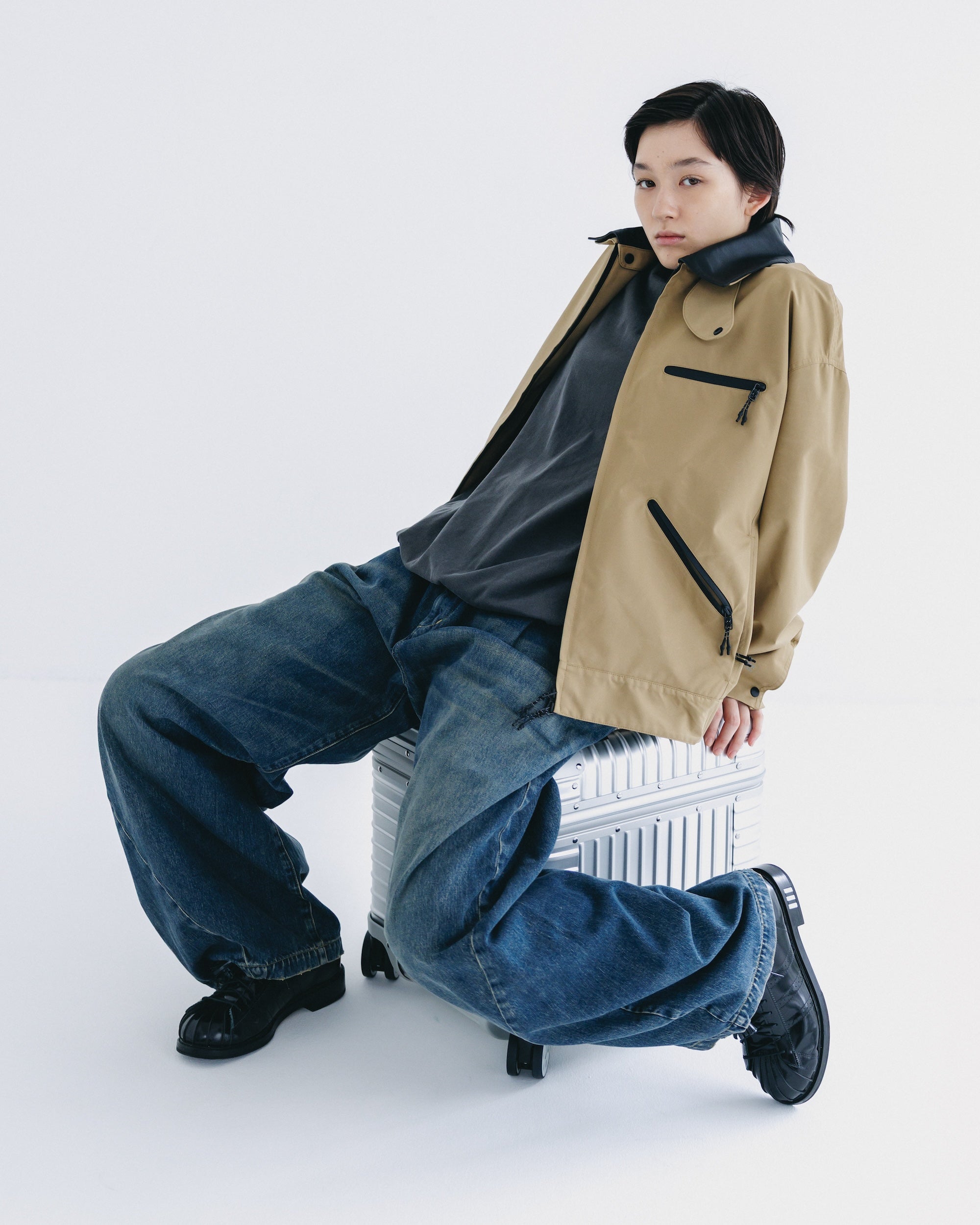 【10.1 WED 20:00- IN STOCK】VINTAGE DYED SELVEDGE DENIM BARREL LEG PANTS (VINTAGE INDIGO)