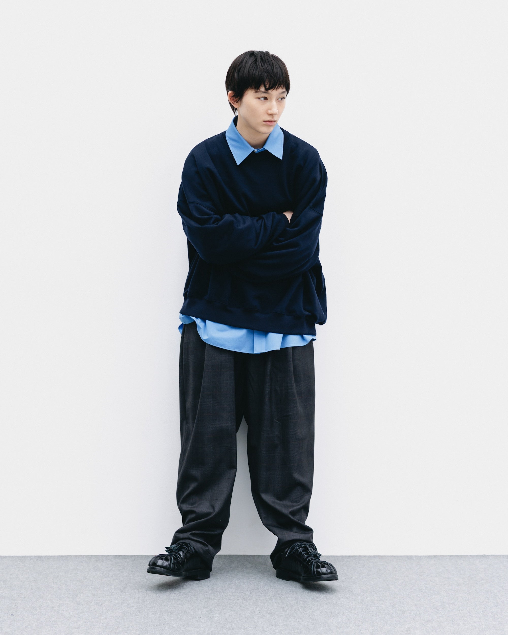 【10.29 WED 20:00- IN STOCK】WOOL SWEATSHIRT (NAVY)