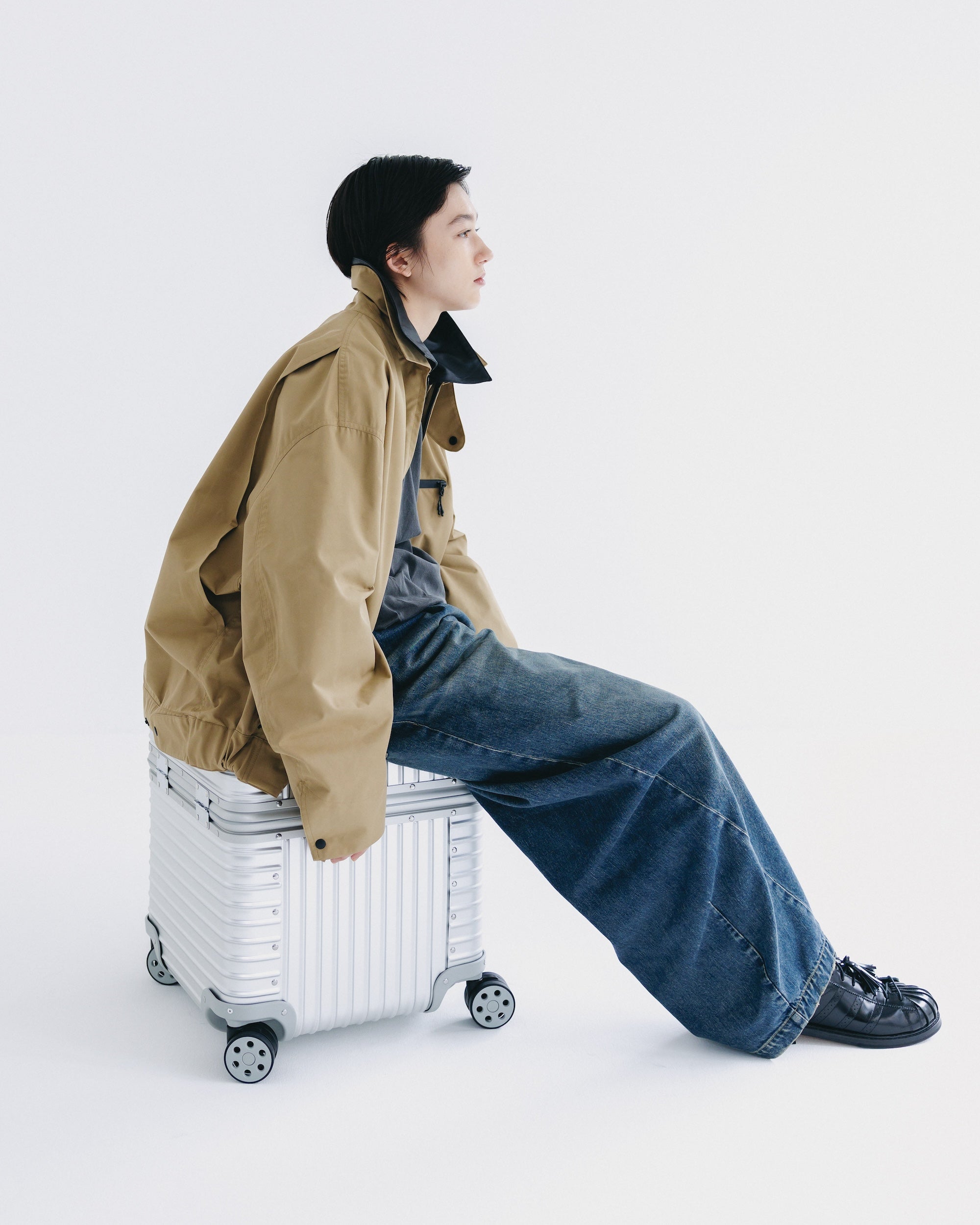 【10.1 WED 20:00- IN STOCK】VINTAGE DYED SELVEDGE DENIM BARREL LEG PANTS (VINTAGE INDIGO)