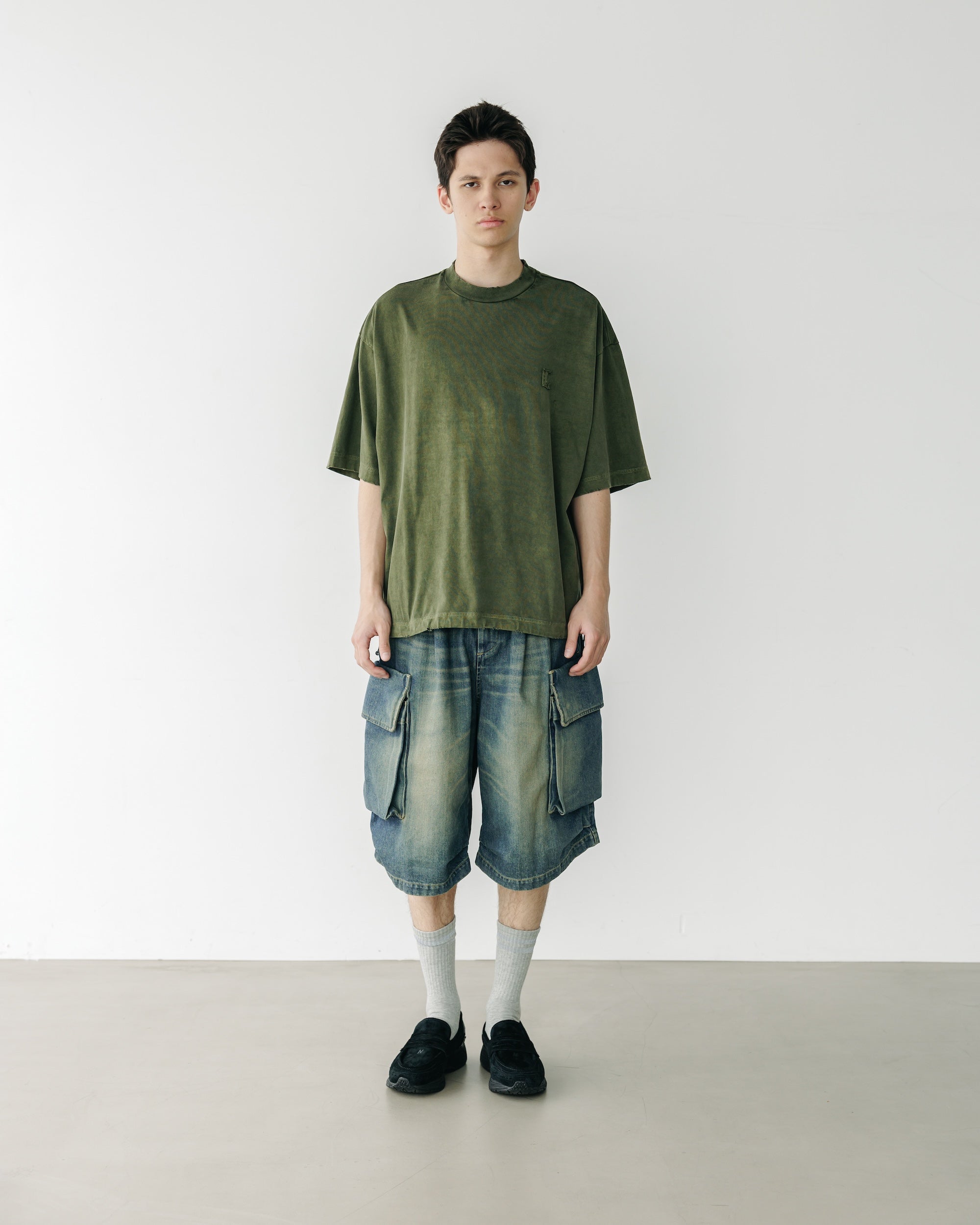 【3.18 WED 20:00- IN STOCK】VINTAGE DYED SELVEDGE DENIM CITY MILITARY HALF PANTS (VINTAGE INDIGO)