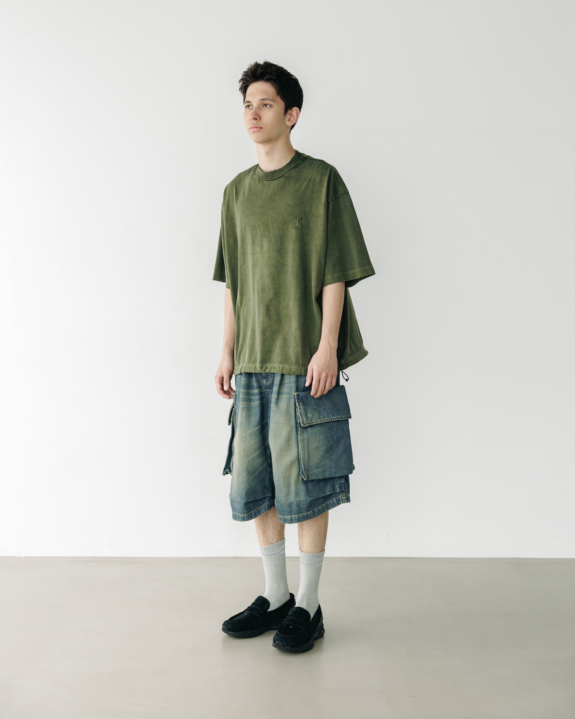 【3.18 WED 20:00- IN STOCK】VINTAGE DYED SELVEDGE DENIM CITY MILITARY HALF PANTS (VINTAGE INDIGO)