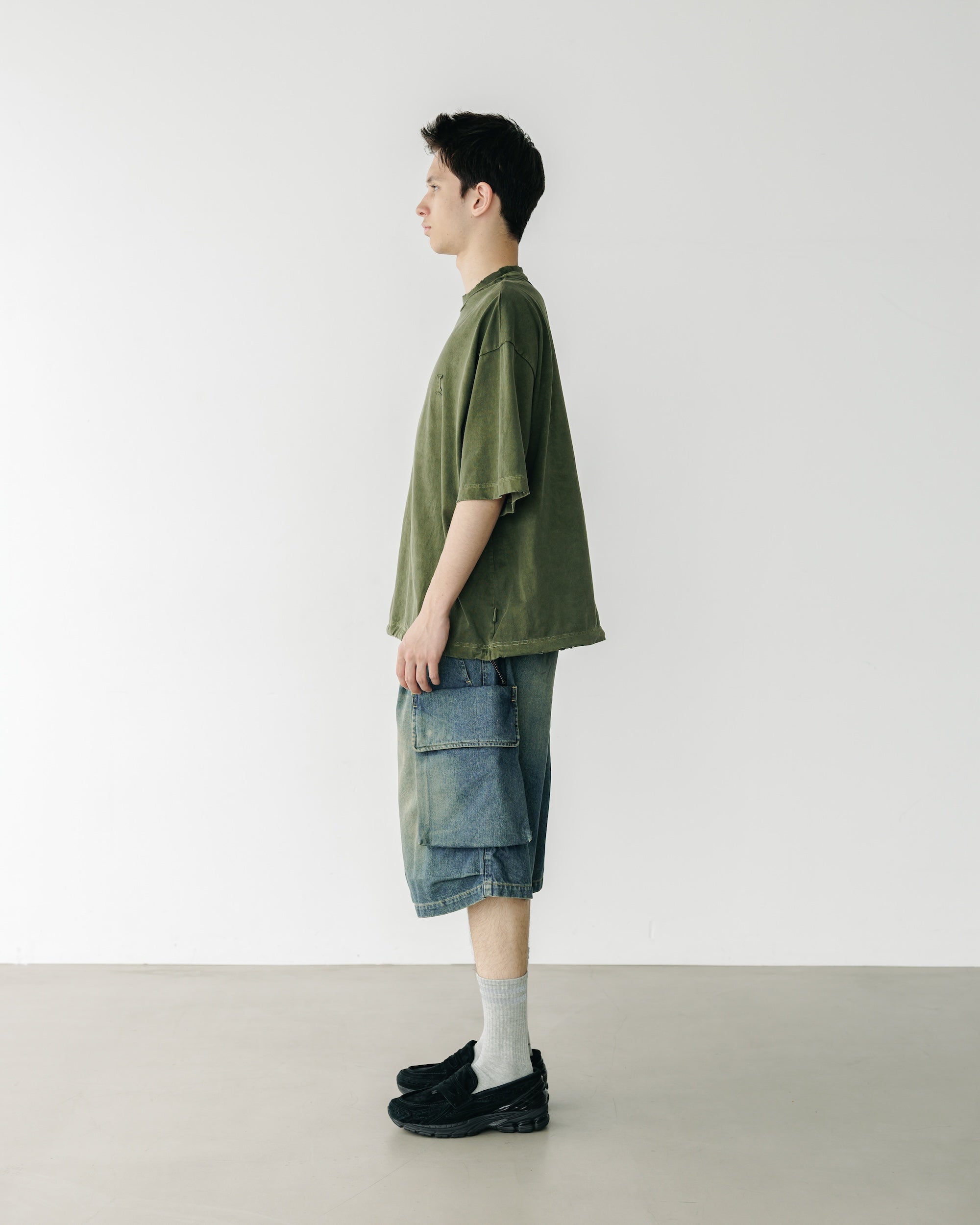 【3.18 WED 20:00- IN STOCK】VINTAGE DYED SELVEDGE DENIM CITY MILITARY HALF PANTS (VINTAGE INDIGO)