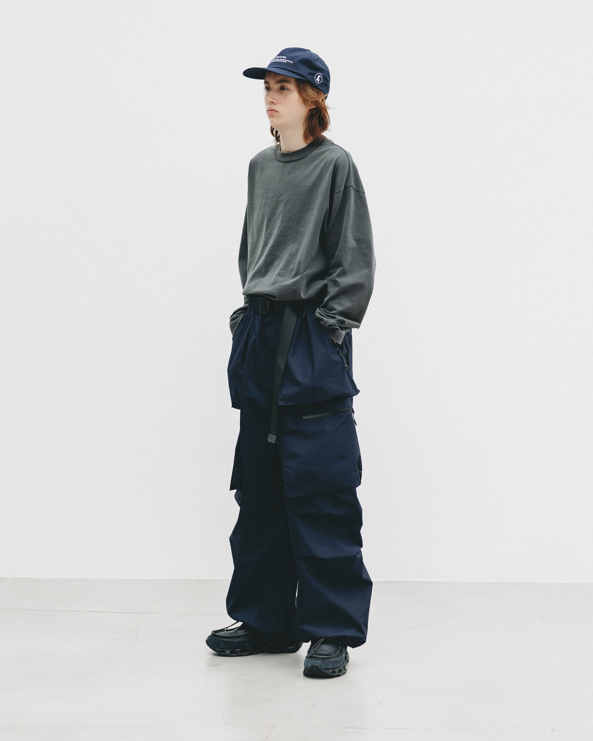 【10.1 WED 20:00- IN STOCK】PIGMENT DYED L/S T-SHIRT WITH DRAWSTRINGS