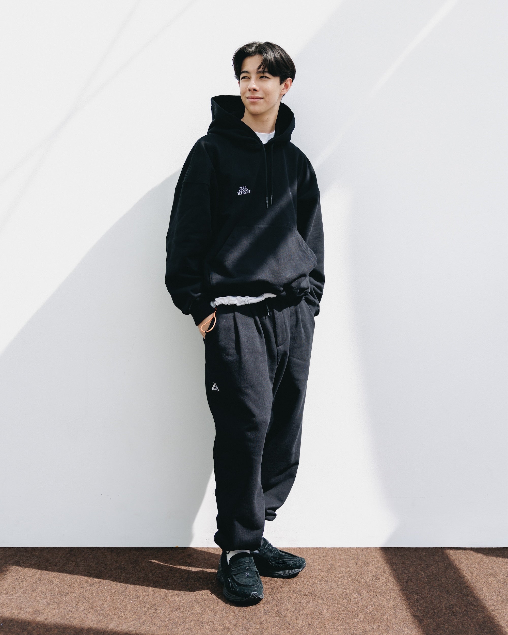 【10.15 WED 20:00- IN STOCK】"C"SWEAT WIDE TAPERED PANTS FOR YGM (BLACK)