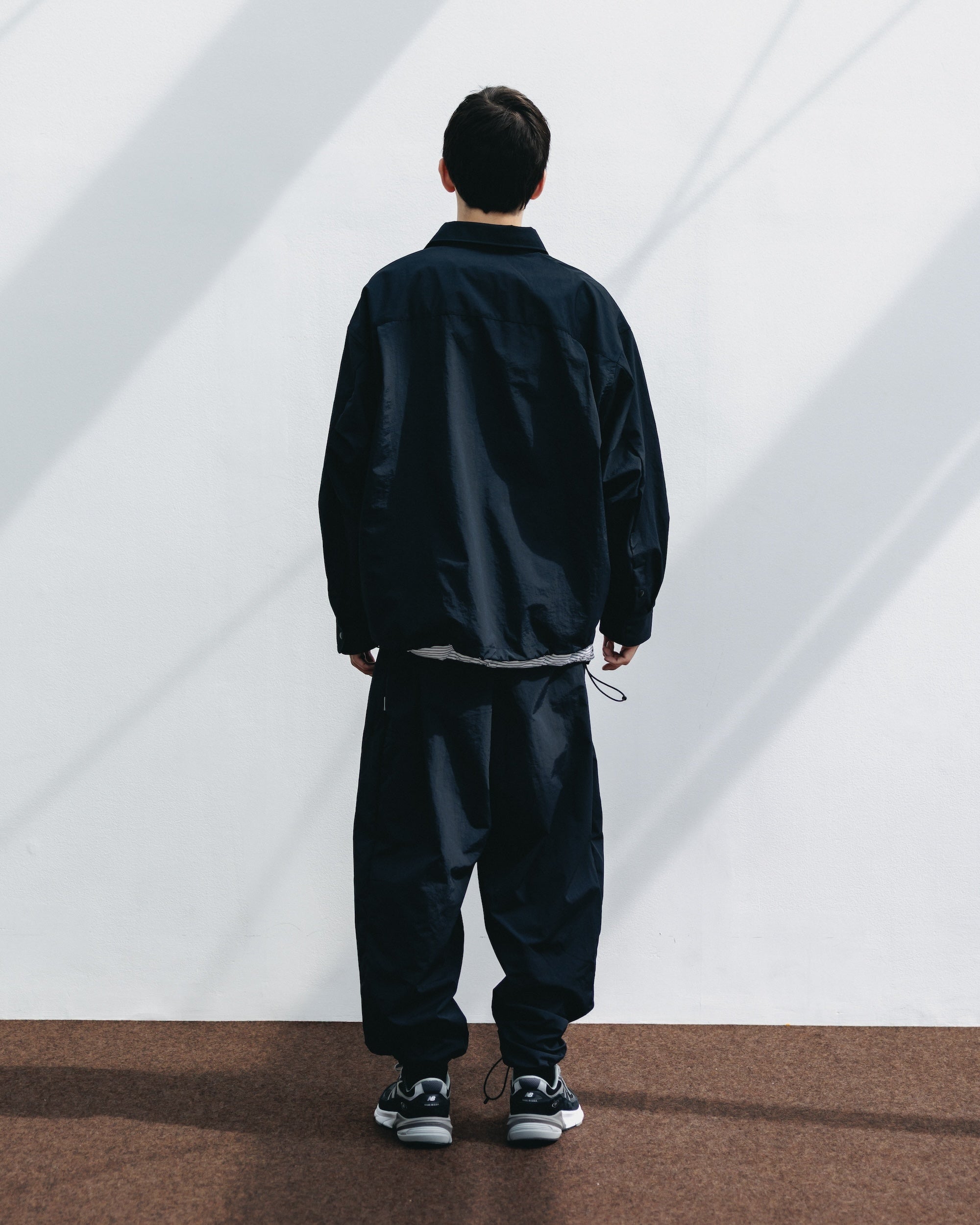 【10.15 WED 20:00- IN STOCK】WATER REPELLENT NYLON CITY UNIFORM L/S PULLOVER SHIRT FOR YGM (BLACK×BLACK)