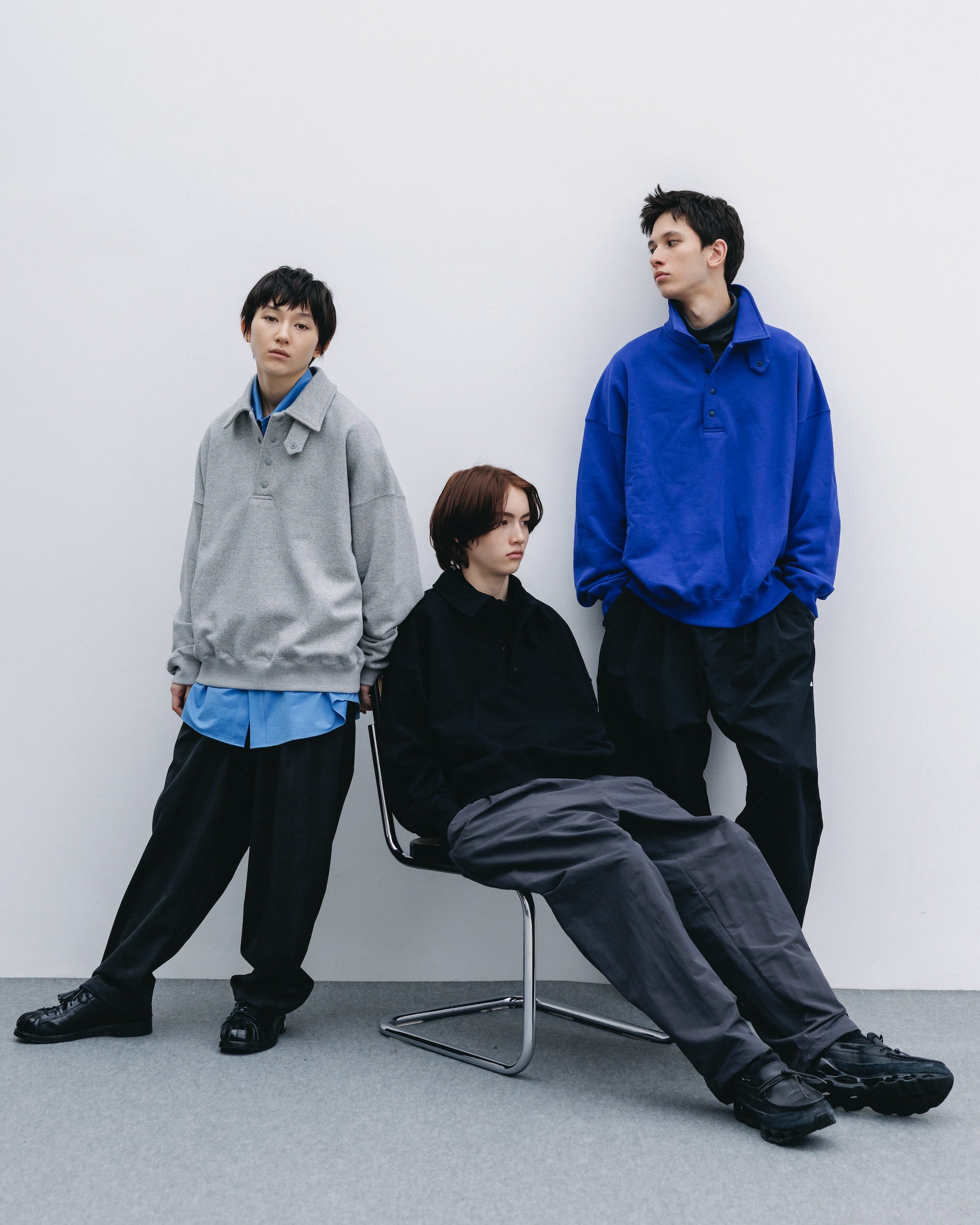 HALF SNAP SWEATSHIRT (GRAY)