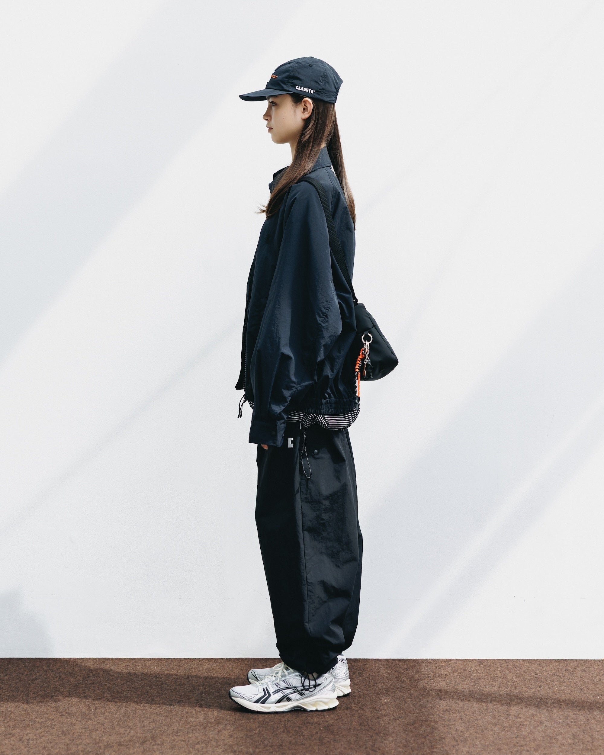 【10.15 WED 20:00- IN STOCK】WATER REPELLENT NYLON CITY UNIFORM WIDE TAPERED PANTS FOR YGM (BLACK×WHITE)