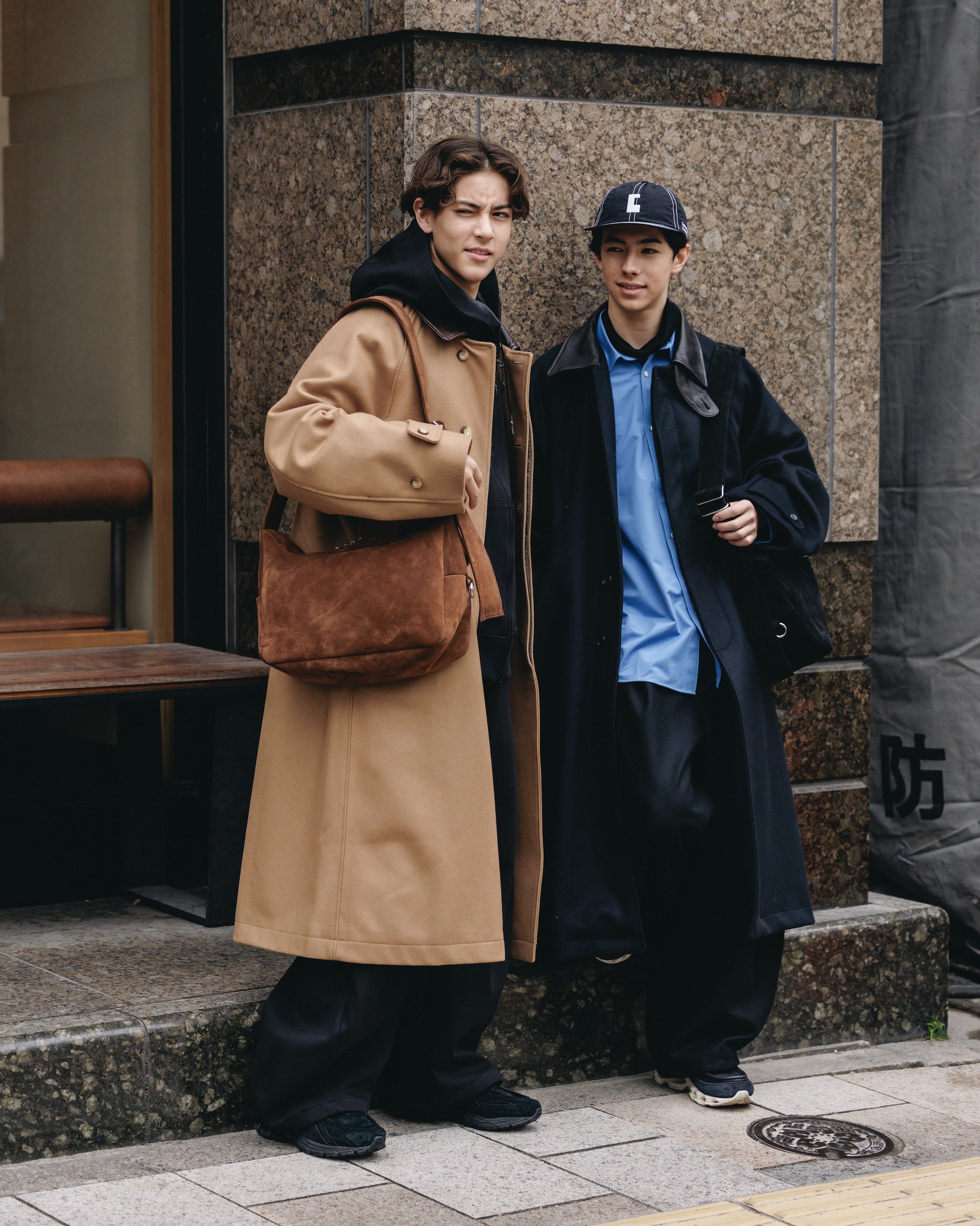 【12.10 WED 20:00- IN STOCK】LEATHER COLLAR WOOL MELTON BALMACAAN COAT (CAMEL)