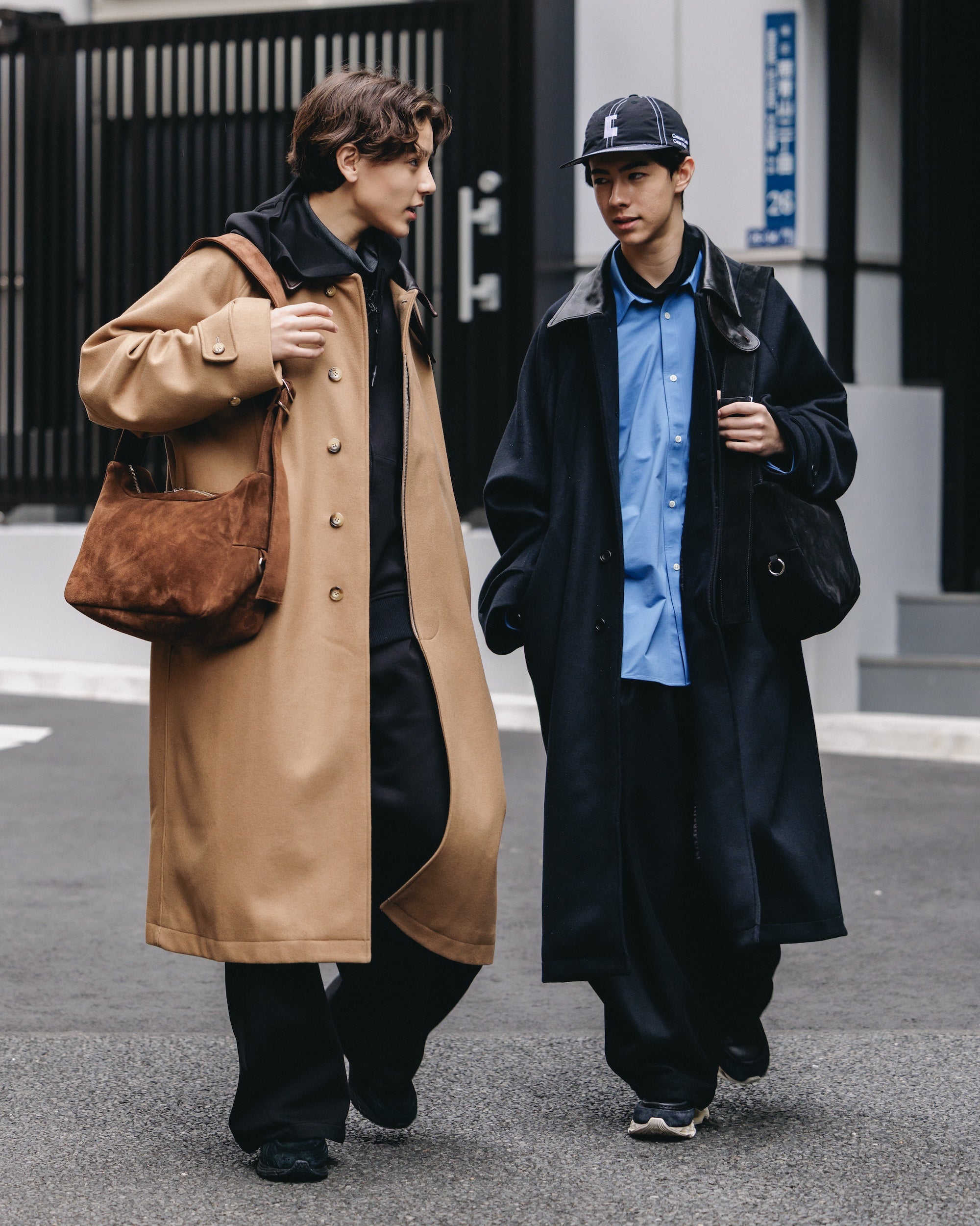 【12.10 WED 20:00- IN STOCK】LEATHER COLLAR WOOL MELTON BALMACAAN COAT (CAMEL)