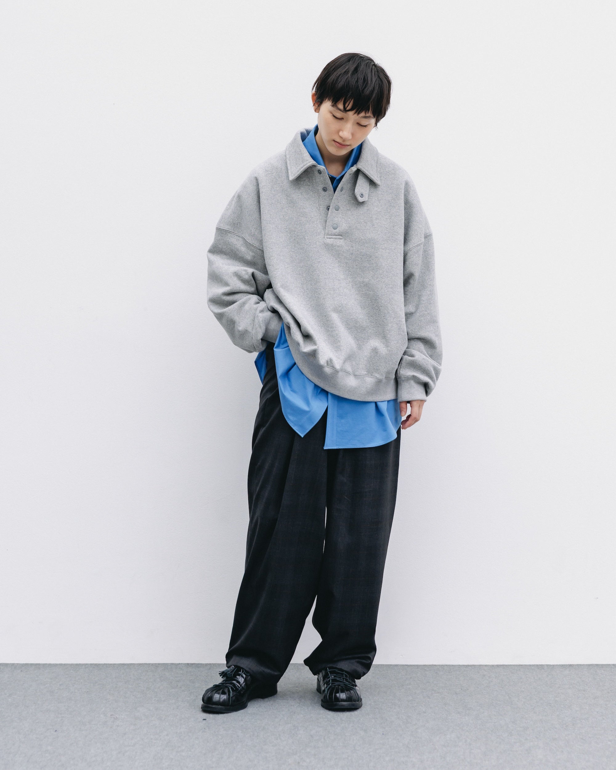 HALF SNAP SWEATSHIRT (GRAY)