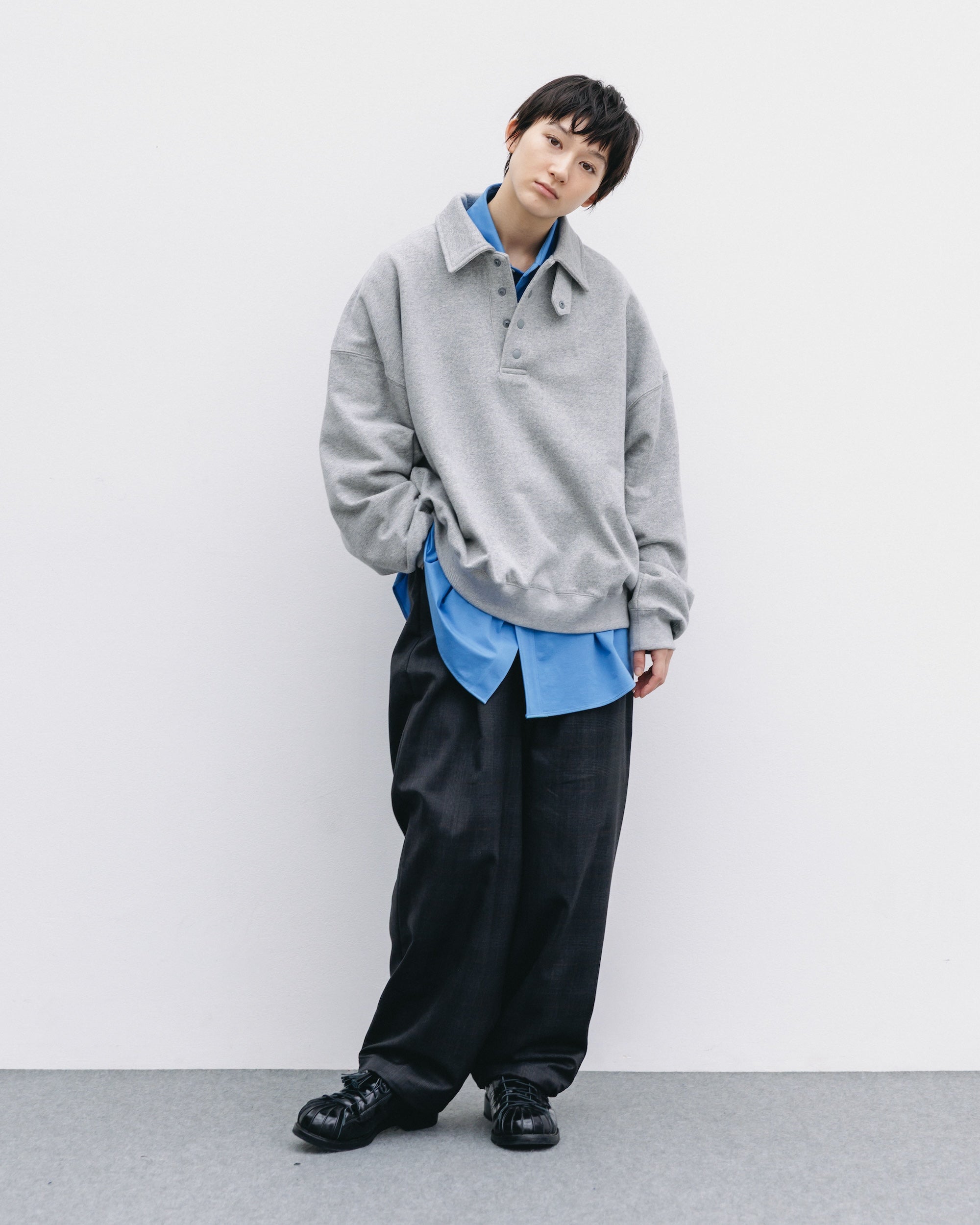 HALF SNAP SWEATSHIRT (GRAY)