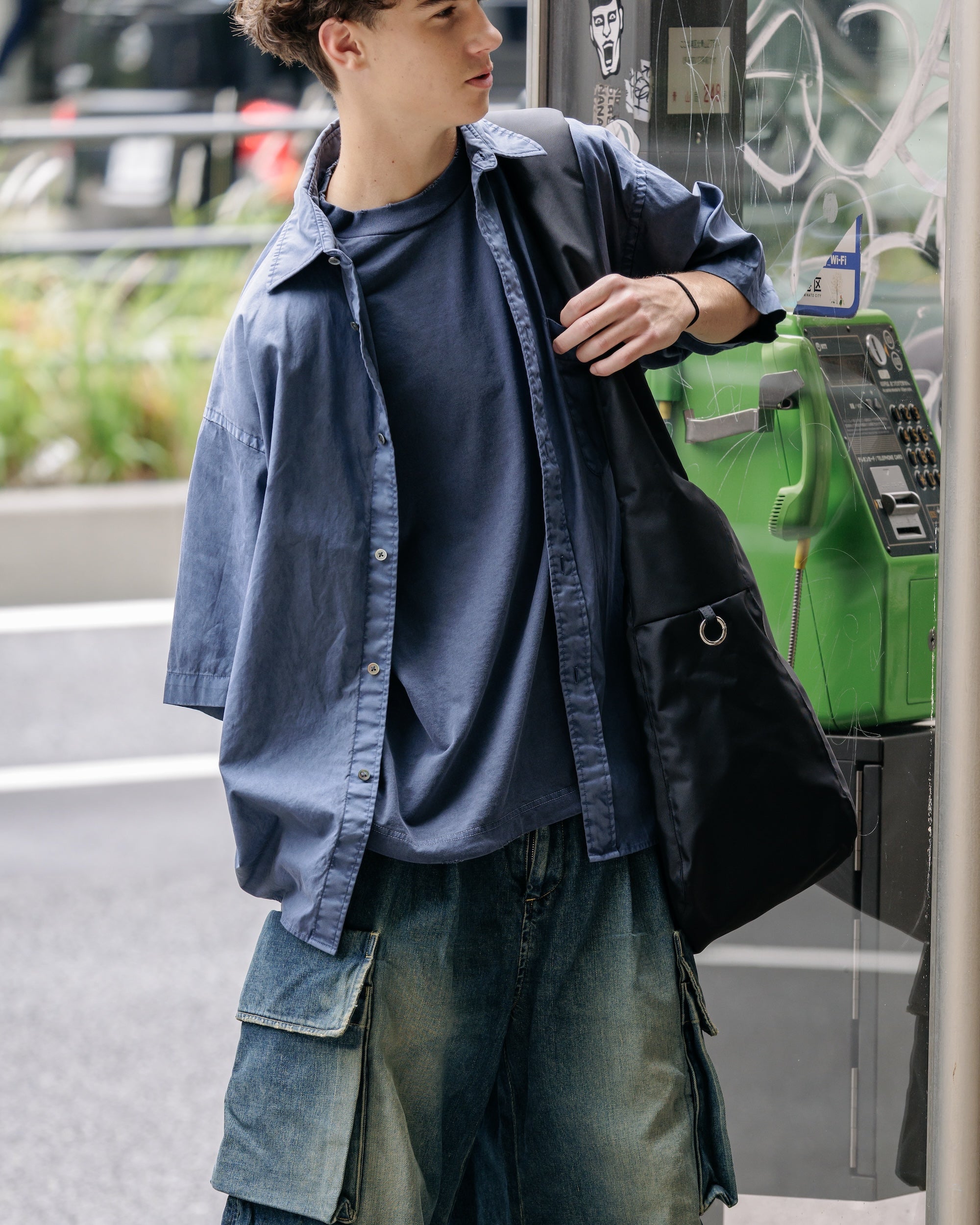 PIGMENT DYED OXFORD CITY S/S SHIRT (FADE BLUE)