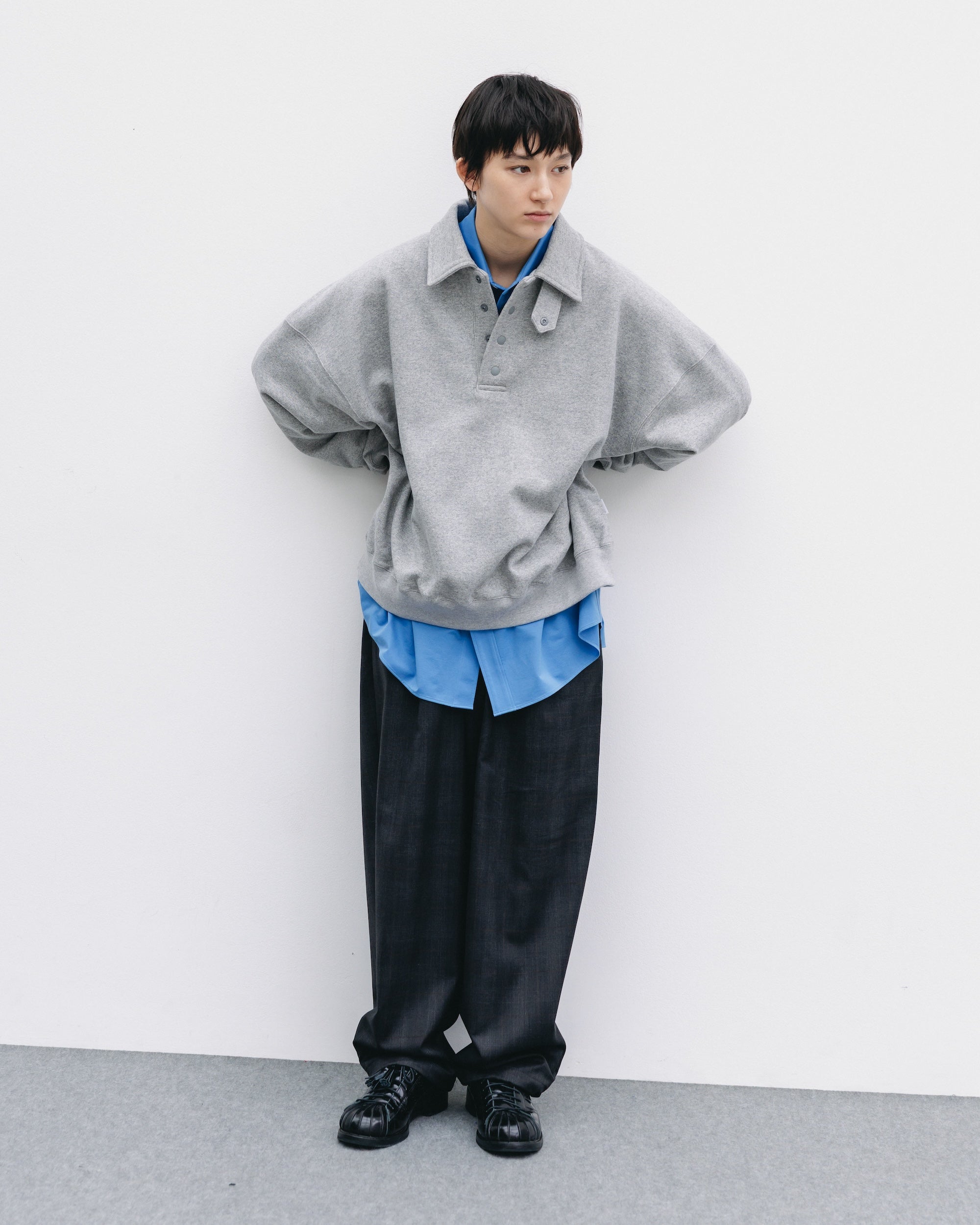 HALF SNAP SWEATSHIRT (GRAY)