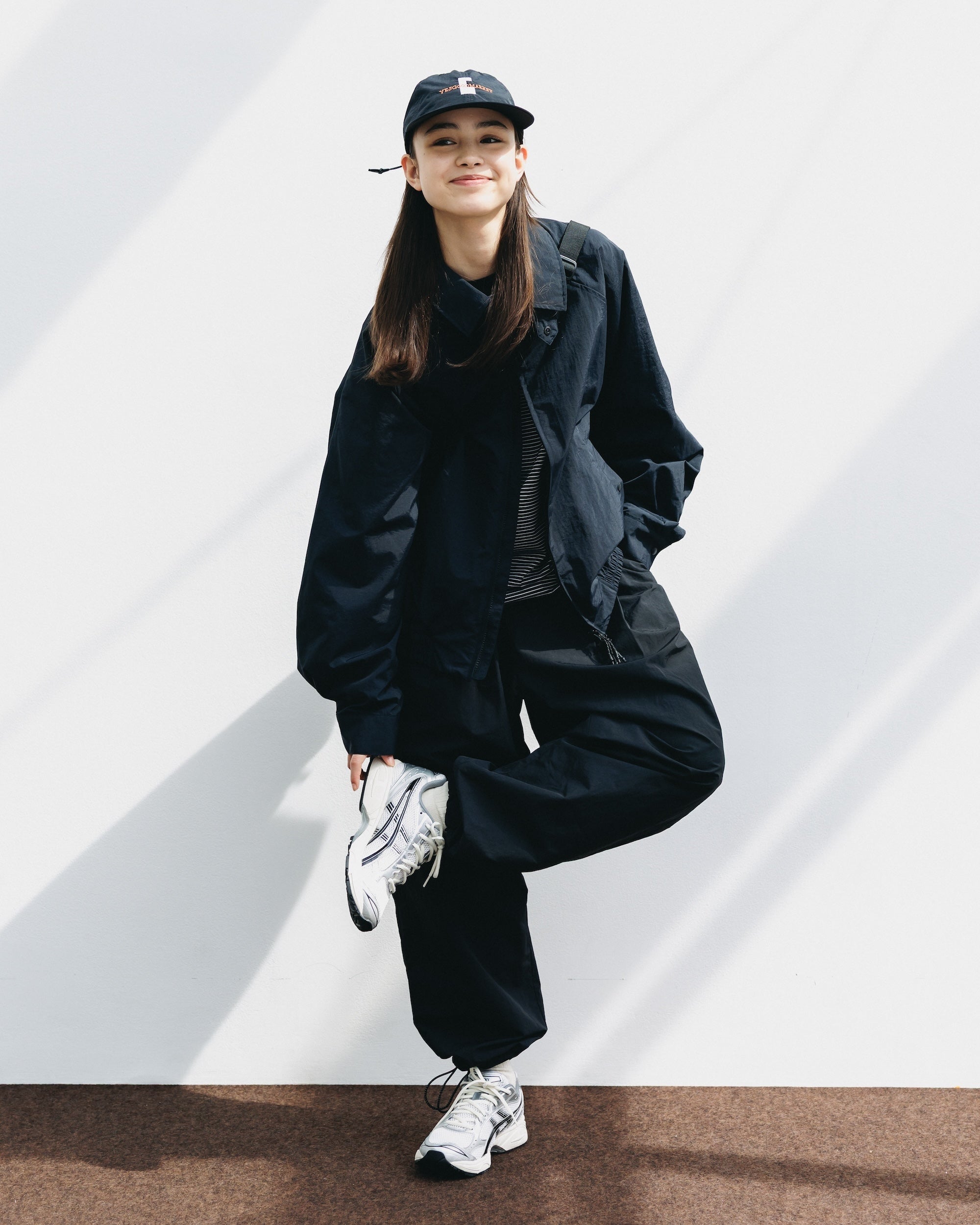 【10.15 WED 20:00- IN STOCK】WATER REPELLENT NYLON CITY UNIFORM WIDE TAPERED PANTS FOR YGM (BLACK×WHITE)
