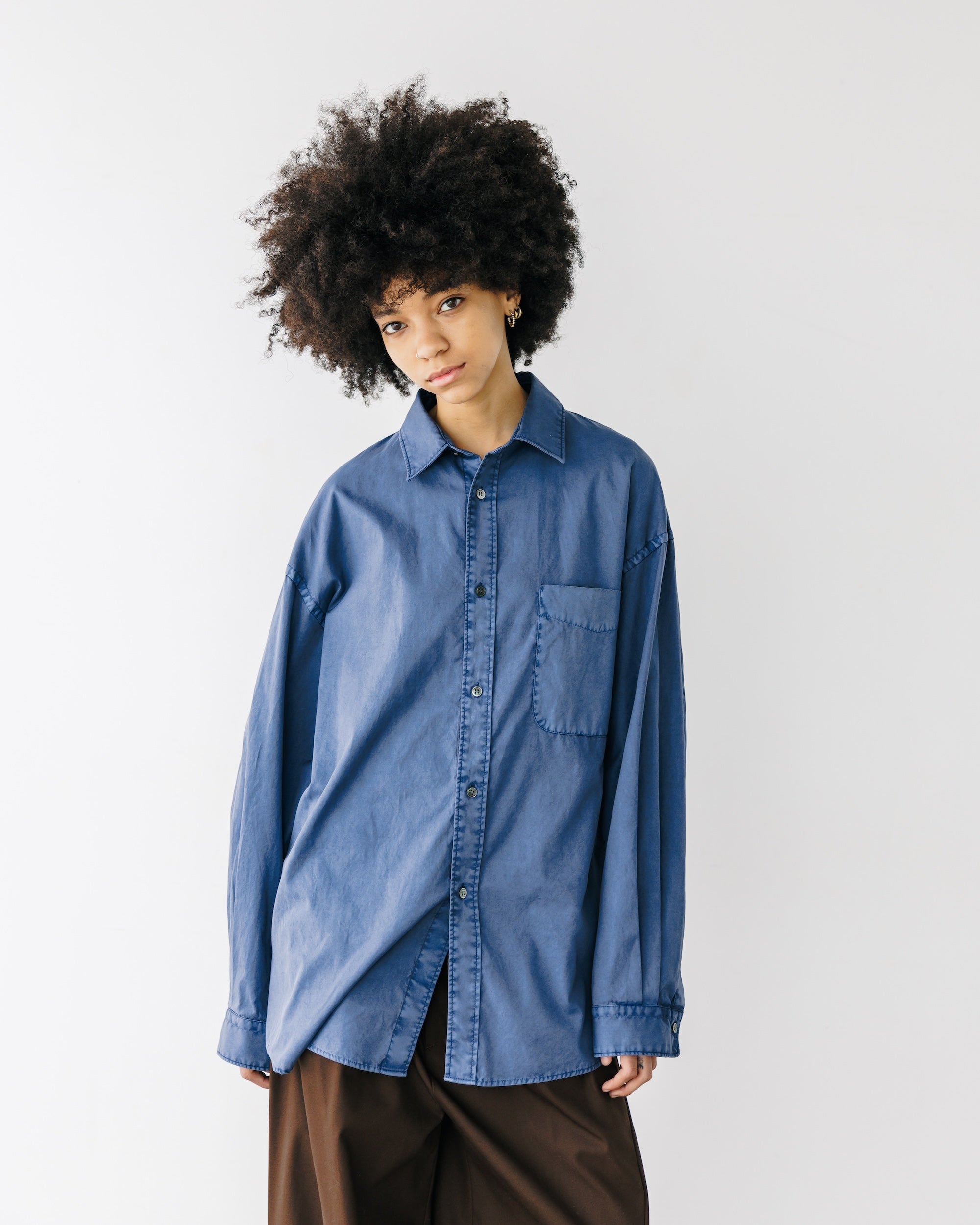 PIGMENT DYED OXFORD CITY SHIRT (FADE BLUE)