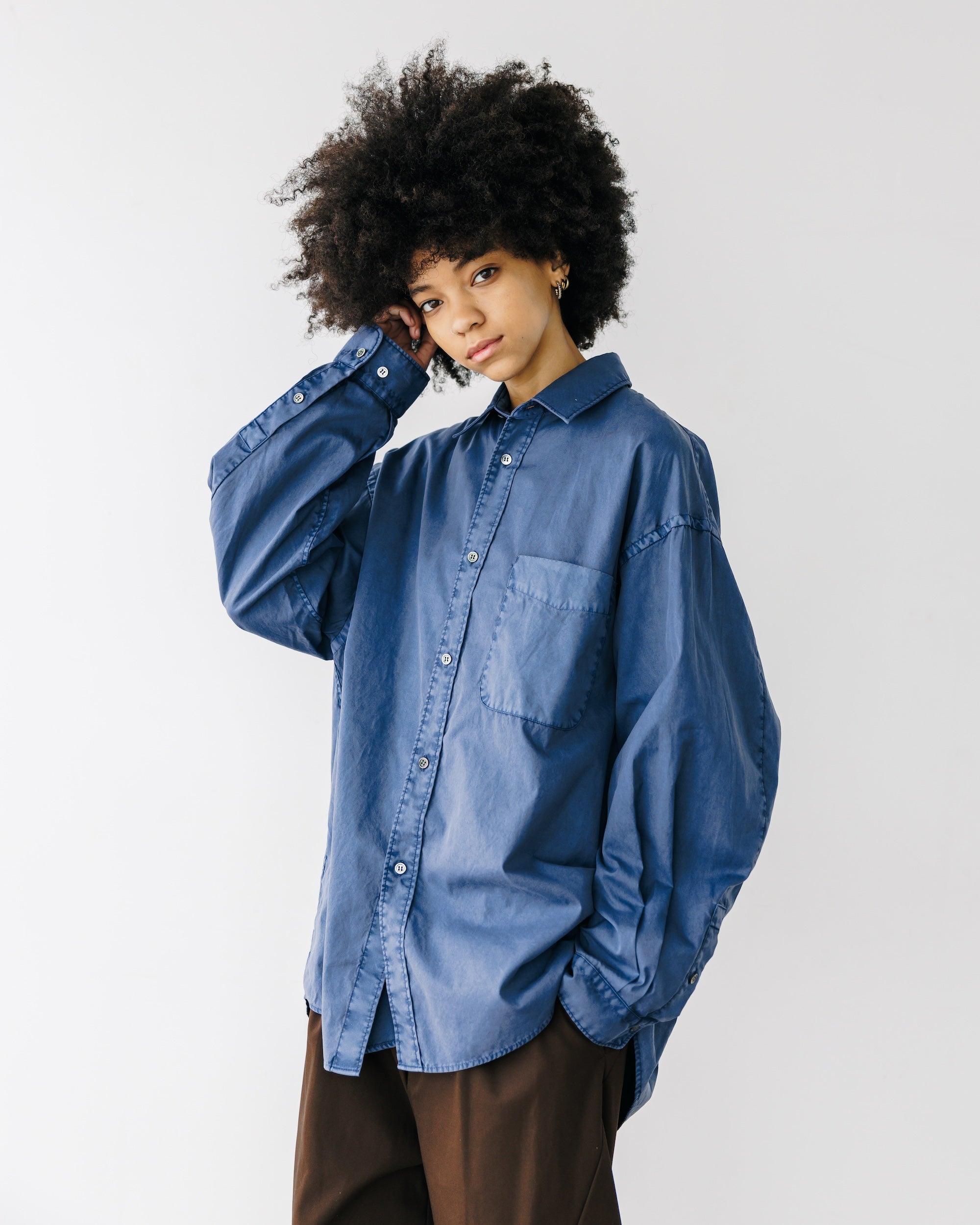 PIGMENT DYED OXFORD CITY SHIRT (FADE BLUE)