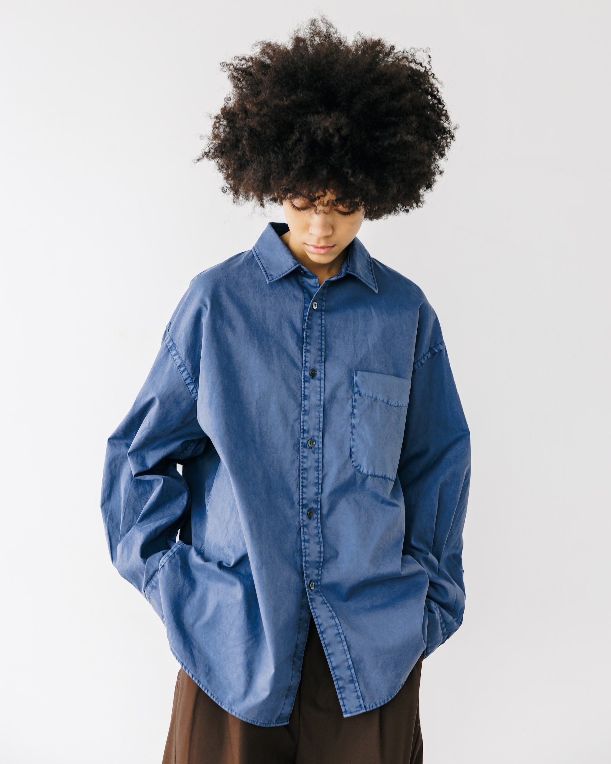 PIGMENT DYED OXFORD CITY SHIRT (FADE BLUE)