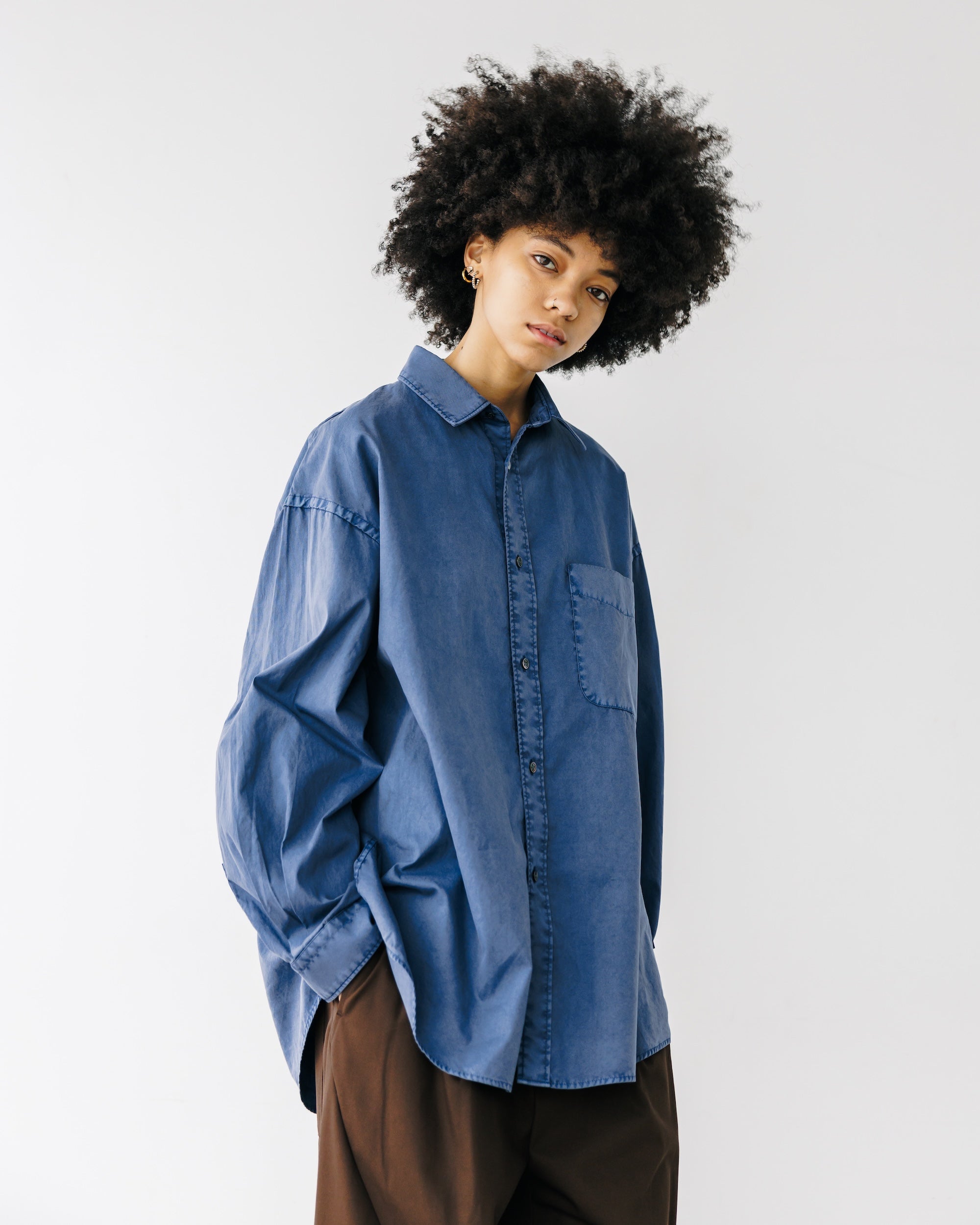 PIGMENT DYED OXFORD CITY SHIRT (FADE BLUE)