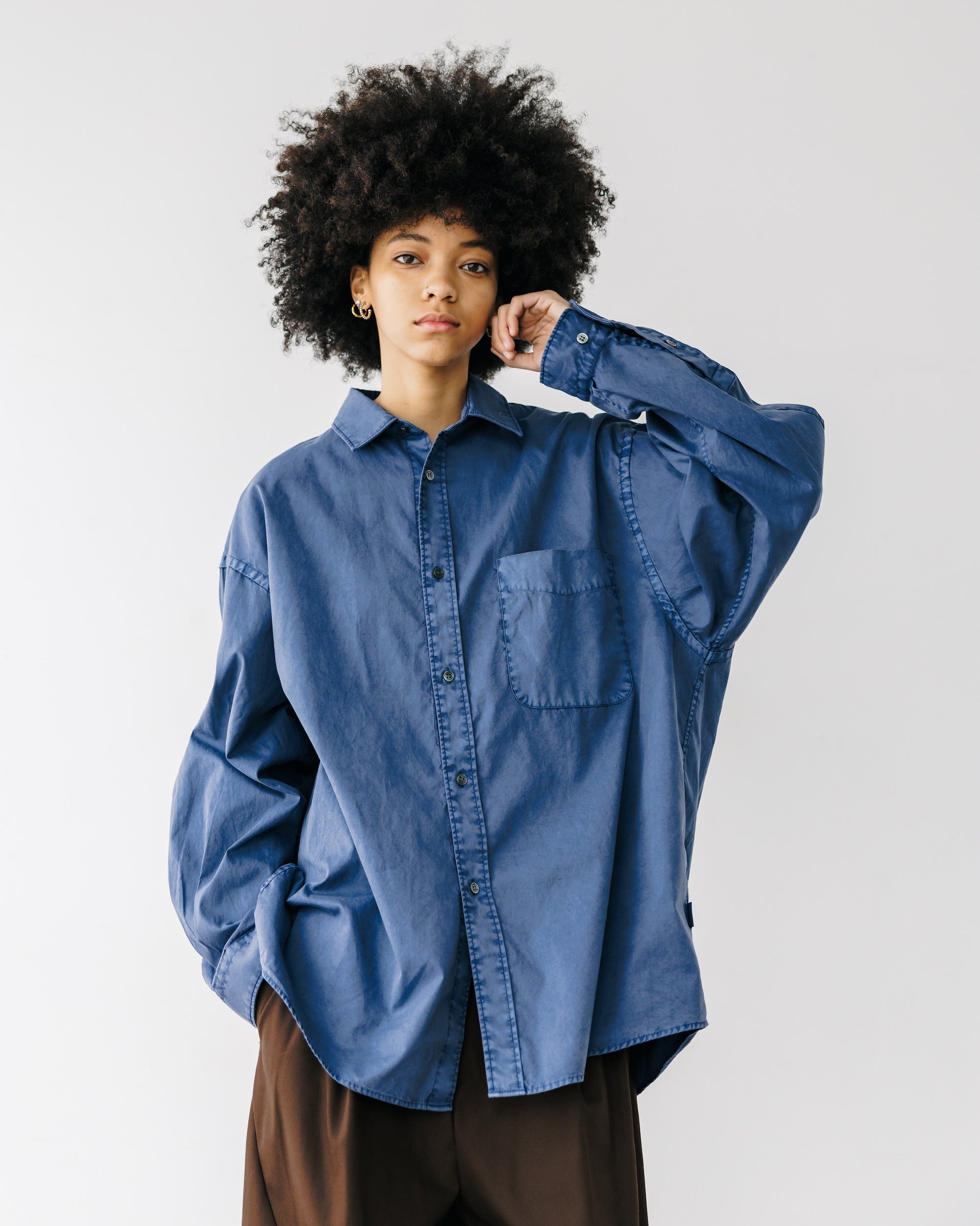 PIGMENT DYED OXFORD CITY SHIRT (FADE BLUE)
