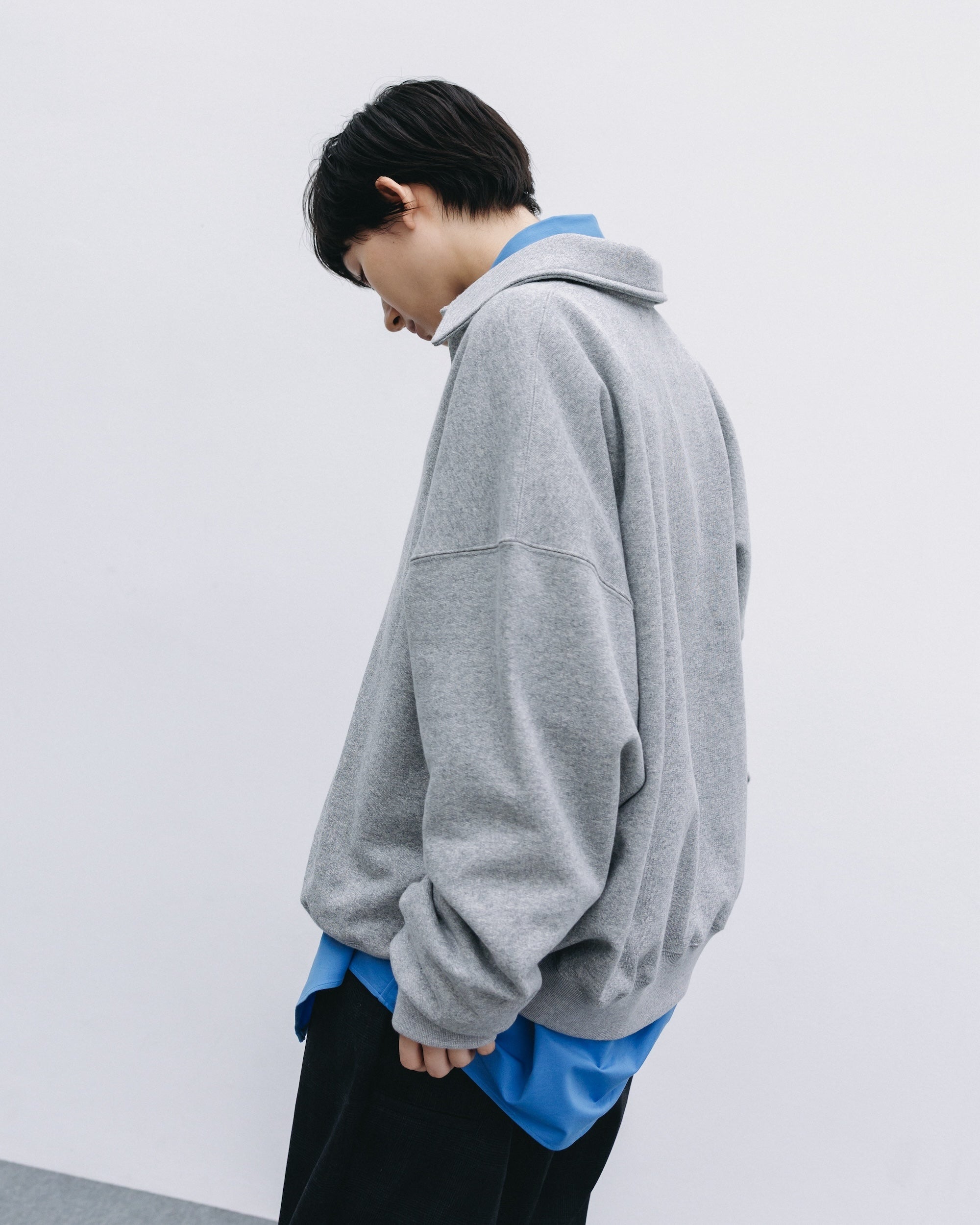 HALF SNAP SWEATSHIRT (GRAY)