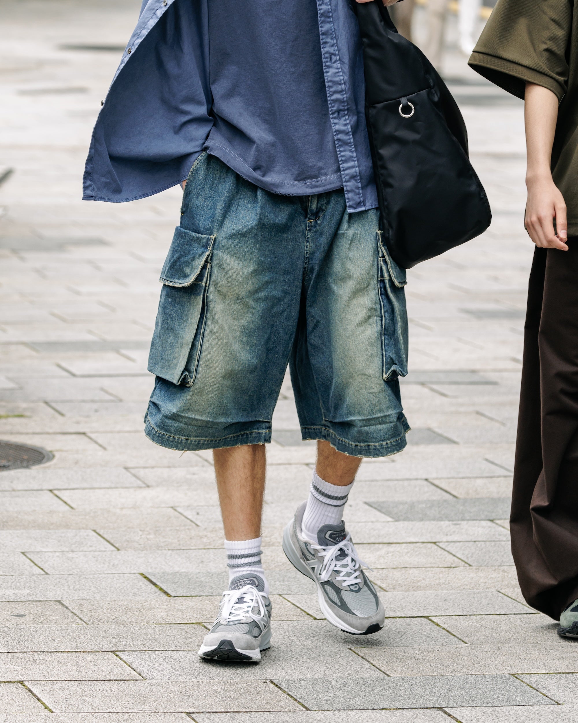 【3.18 WED 20:00- IN STOCK】VINTAGE DYED SELVEDGE DENIM CITY MILITARY HALF PANTS (VINTAGE INDIGO)