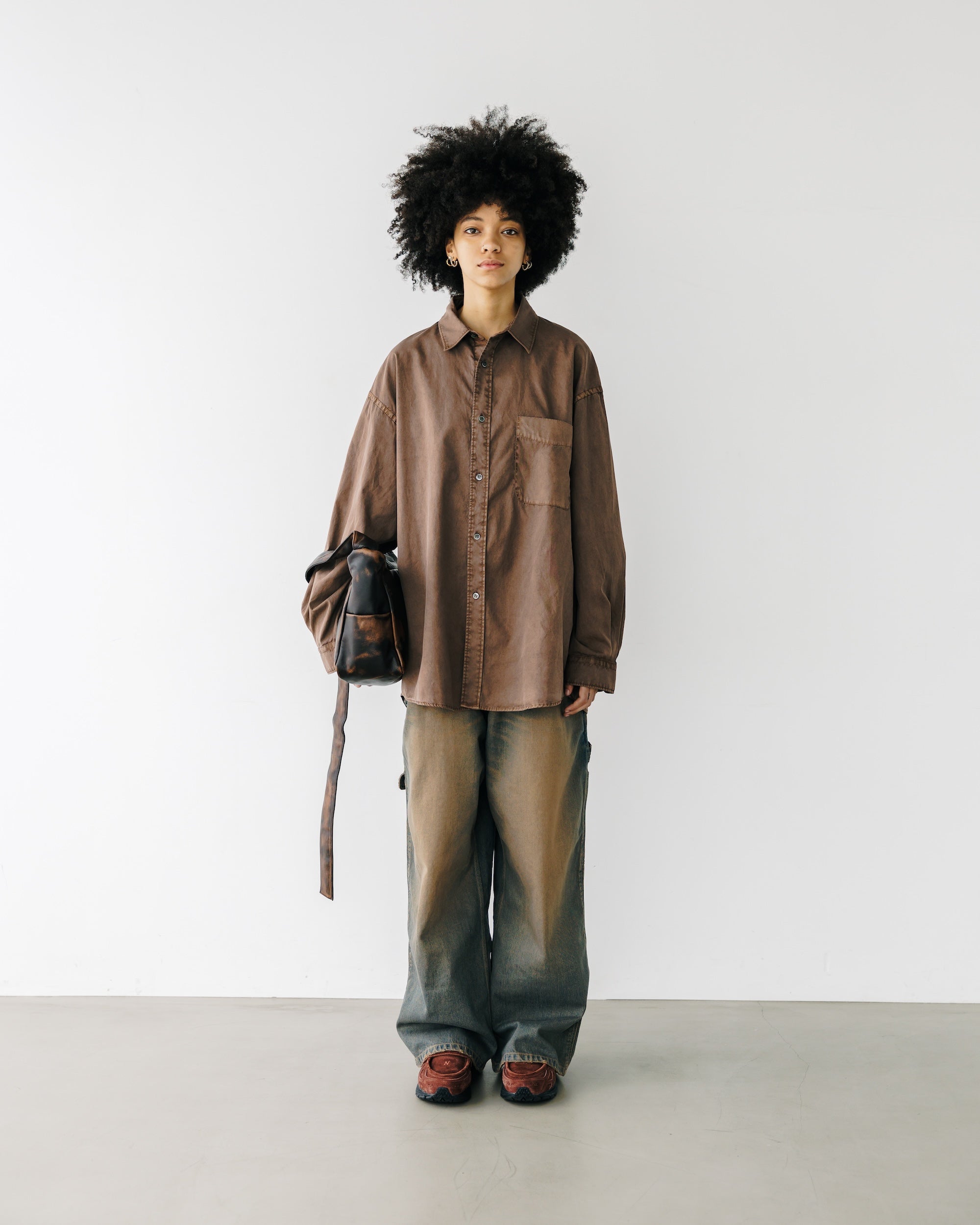 PIGMENT DYED OXFORD CITY SHIRT (FADE BROWN)