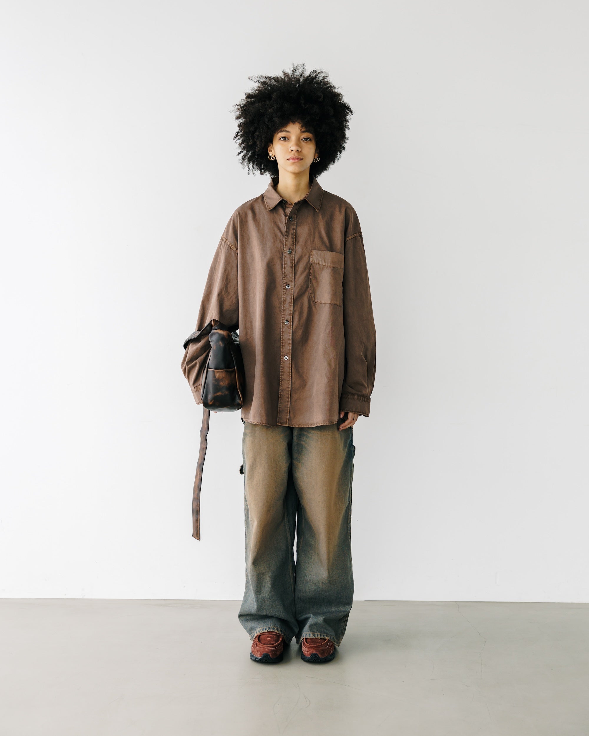 【11.5 WED 20:00- IN STOCK】VINTAGE DYED SELVEDGE DENIM WORKER PANTS (VINTAGE BROWN)