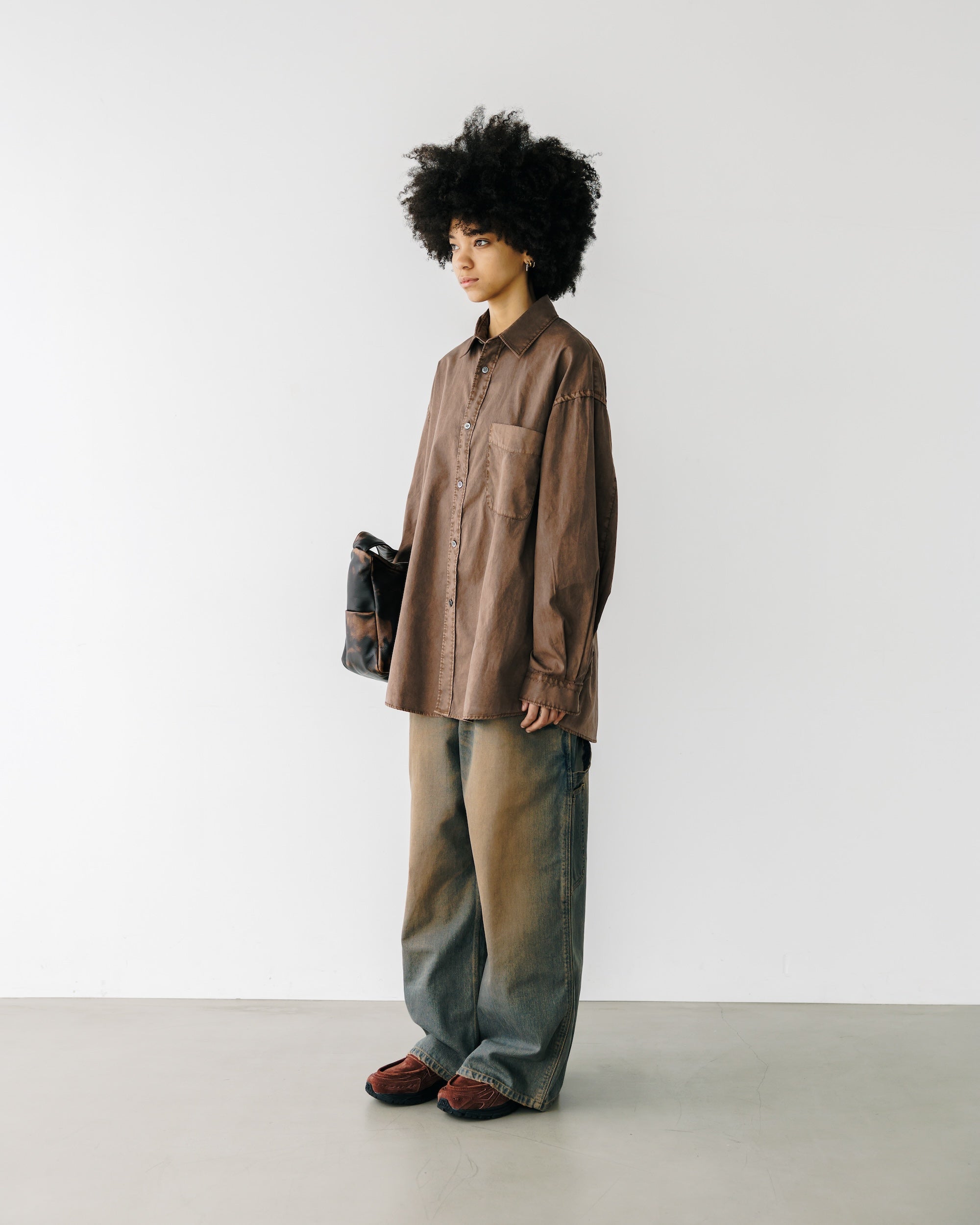 【11.5 WED 20:00- IN STOCK】VINTAGE DYED SELVEDGE DENIM WORKER PANTS (VINTAGE BROWN)
