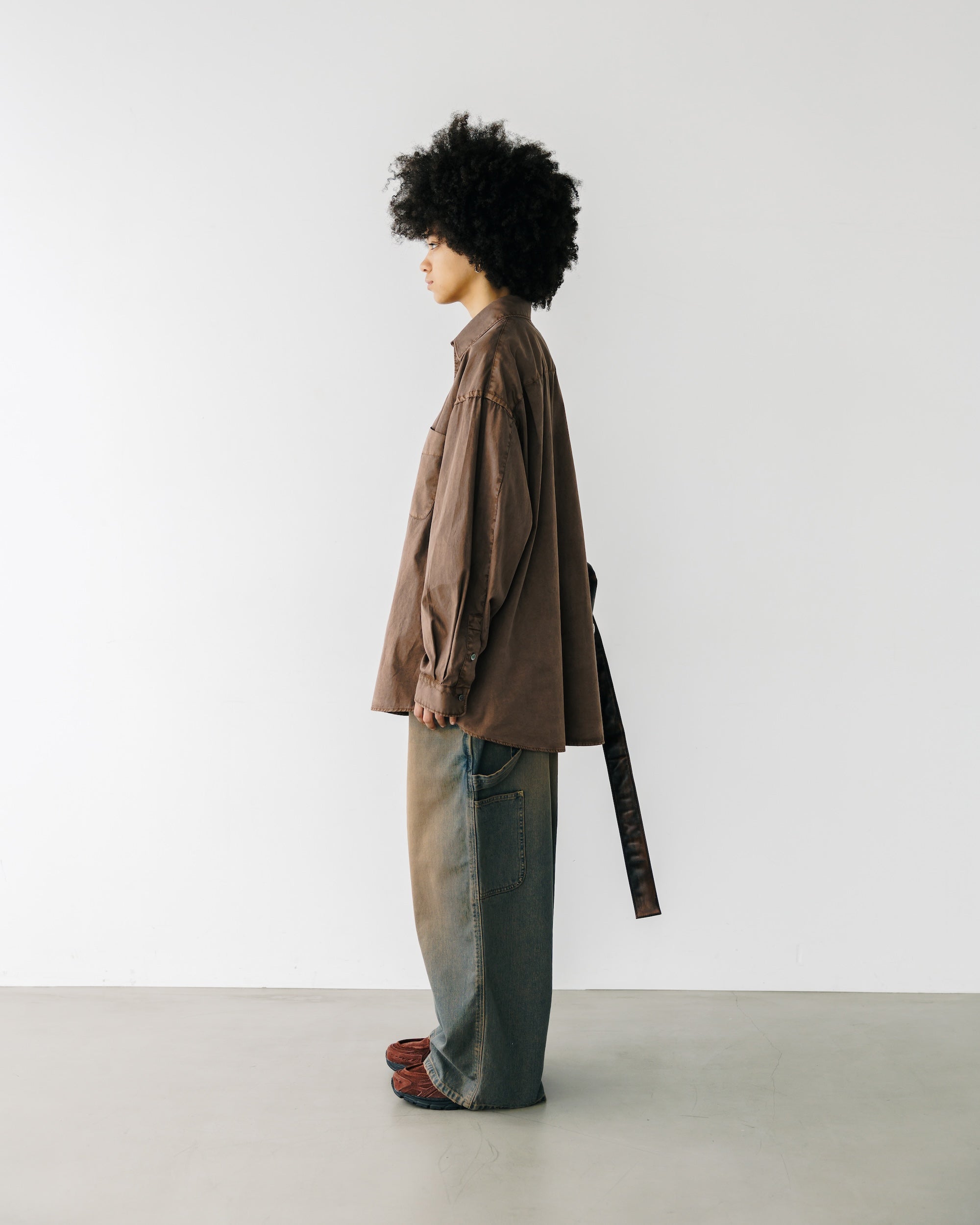 【11.5 WED 20:00- IN STOCK】VINTAGE DYED SELVEDGE DENIM WORKER PANTS (VINTAGE BROWN)