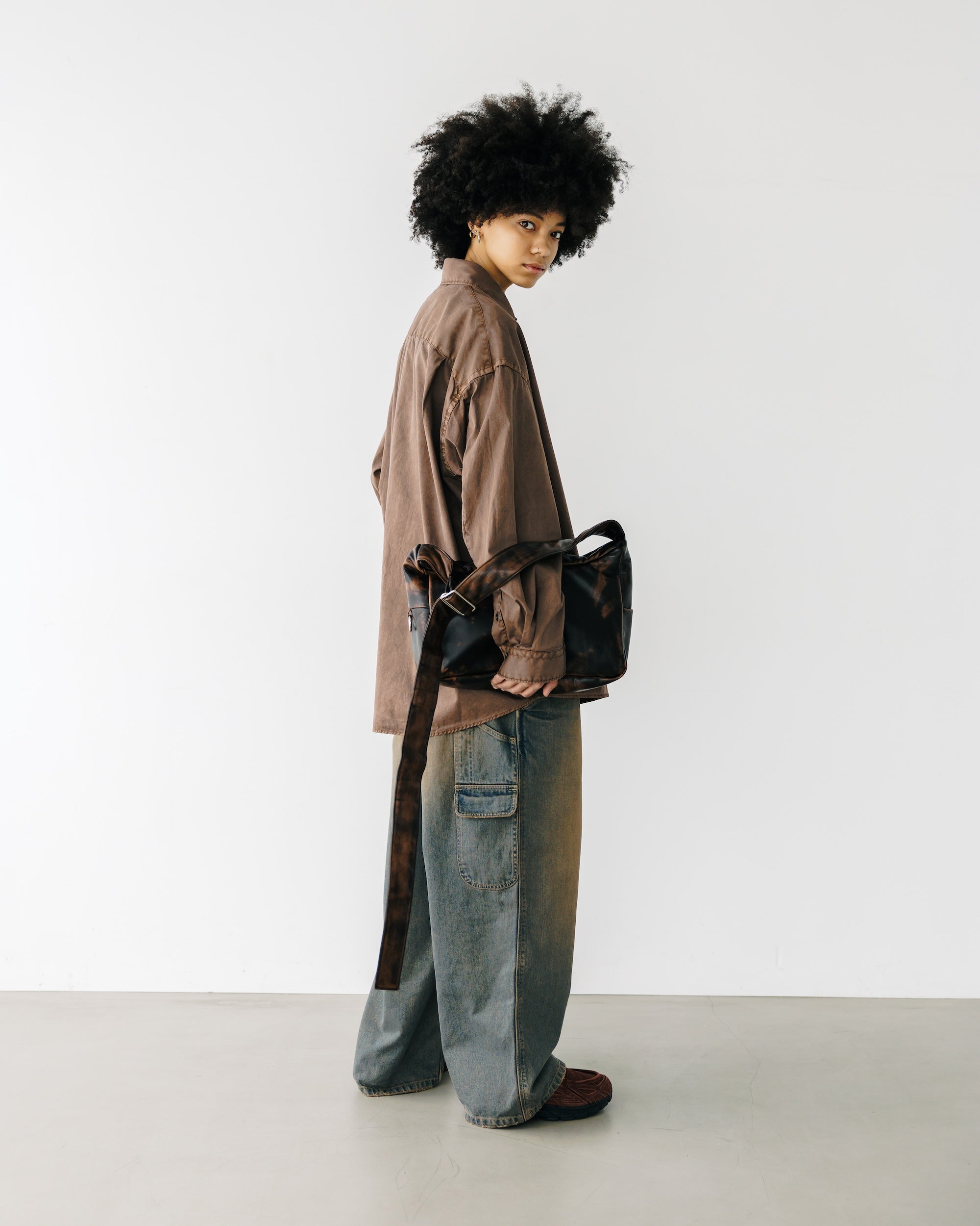 PIGMENT DYED OXFORD CITY SHIRT (FADE BROWN)
