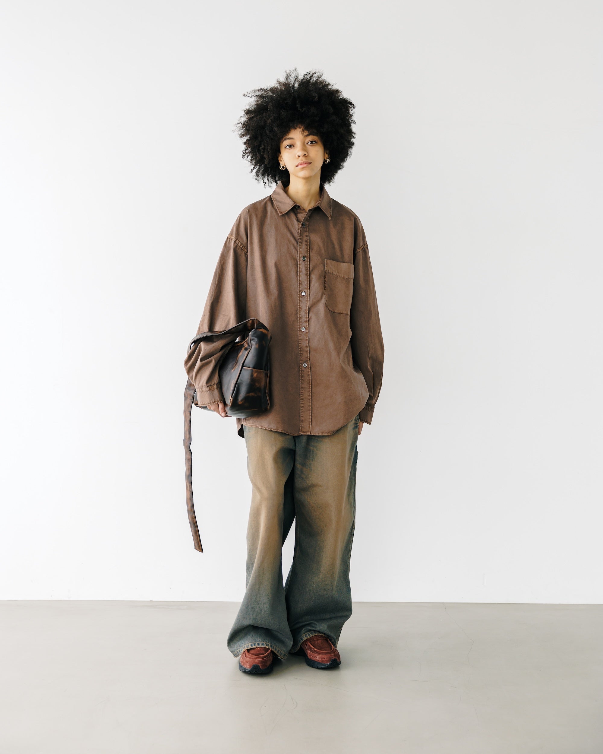 PIGMENT DYED OXFORD CITY SHIRT (FADE BROWN)