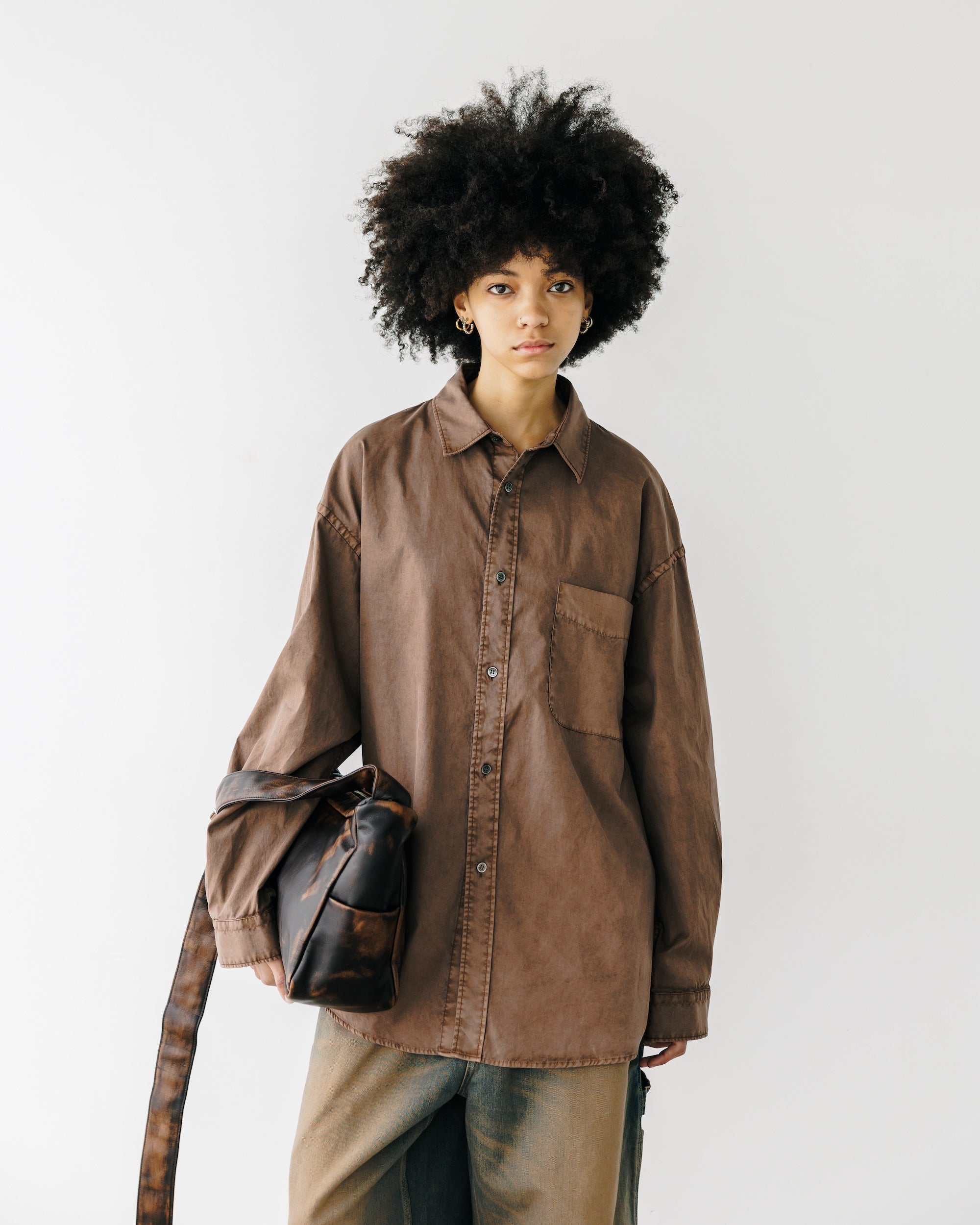 VINTAGE LEATHER HOLIDAY BAG (BROWN)