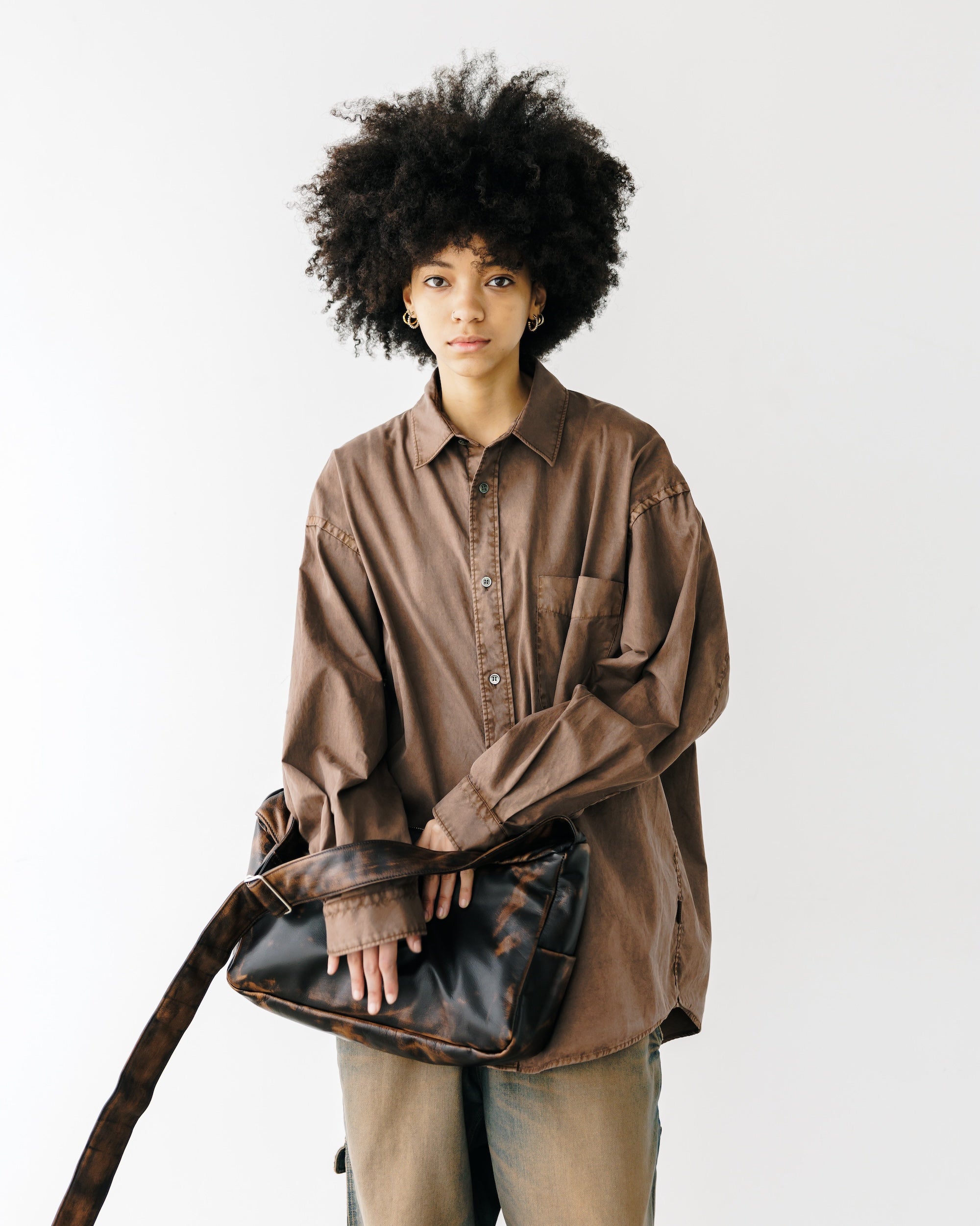 VINTAGE LEATHER HOLIDAY BAG (BROWN)