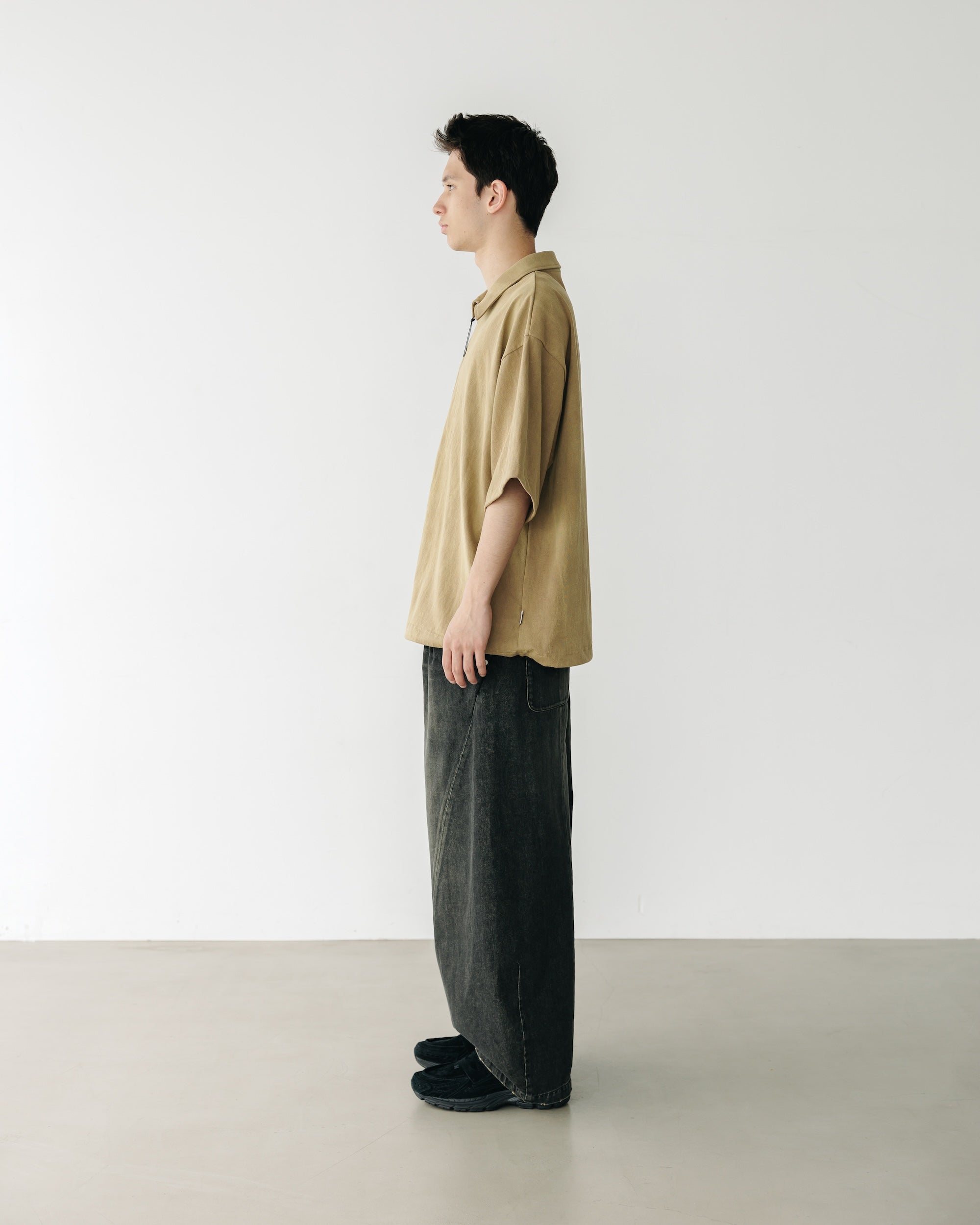 CITY S/S HALF ZIP SHIRT (BEIGE)