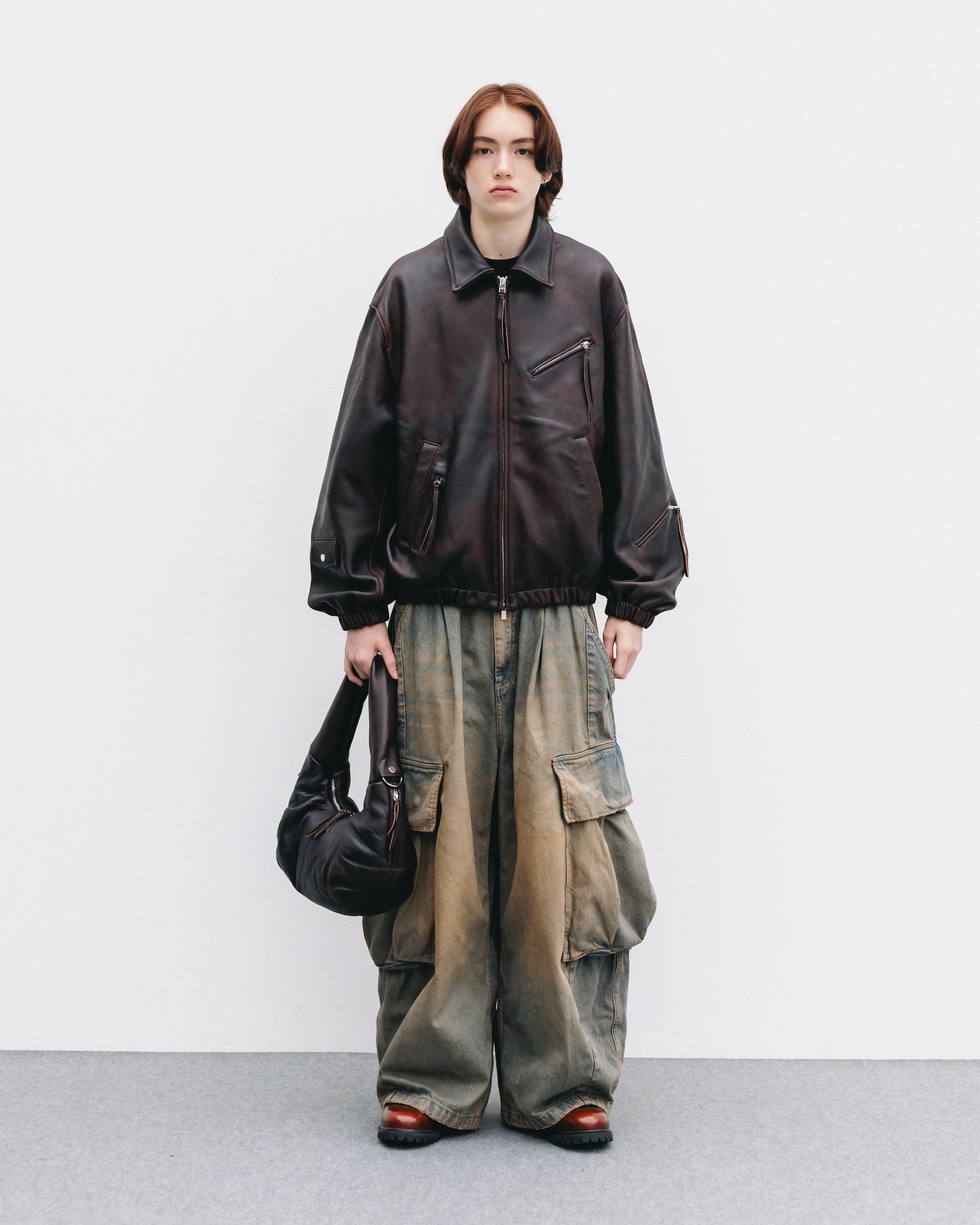 【11.1 SAT 20:00- IN STOCK】VINTAGE SHEEP LEATHER SYSTEM BAG XS