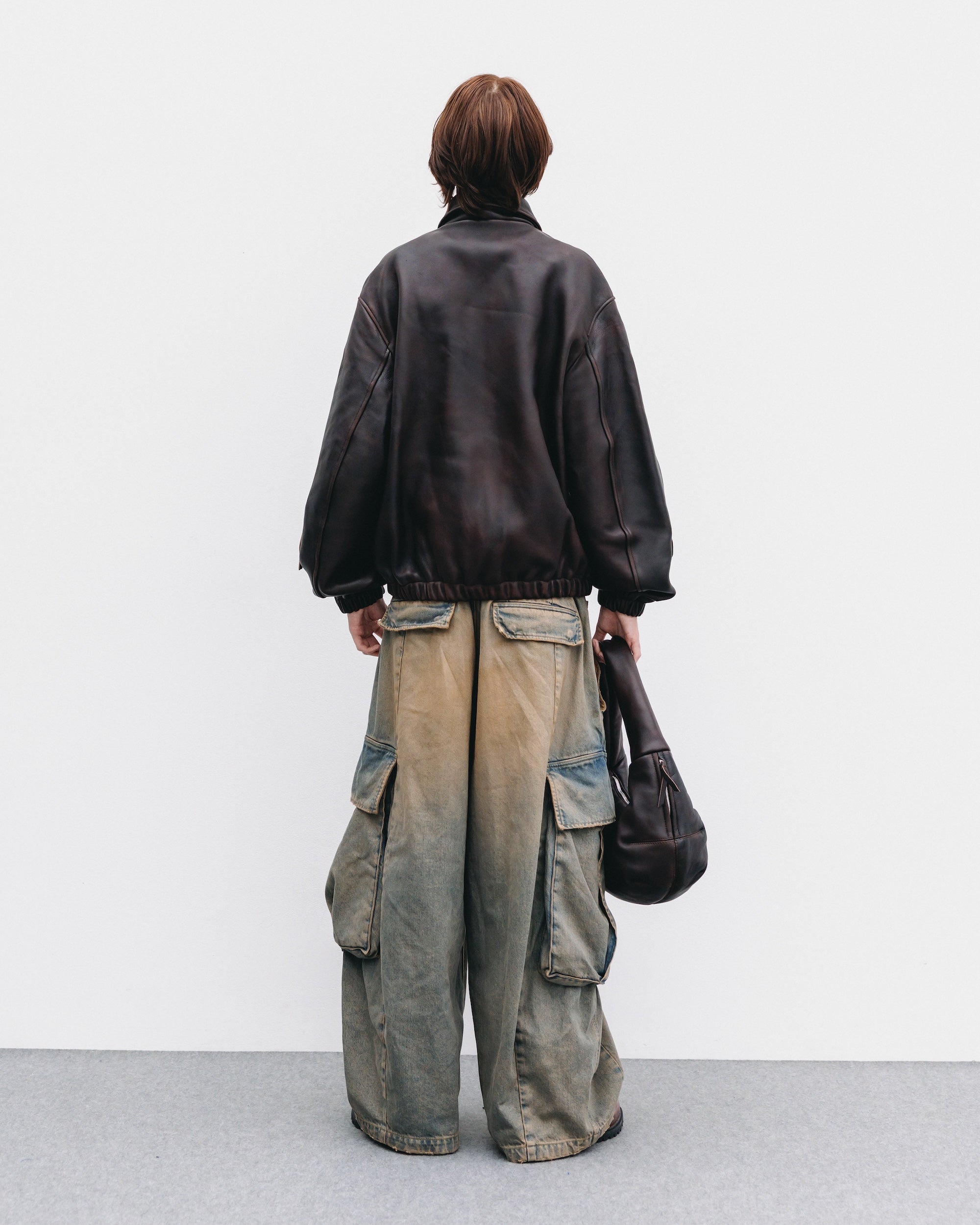 【11.1 SAT 20:00- IN STOCK】SHEEP LEATHER UTILITY JACKET (BROWN)