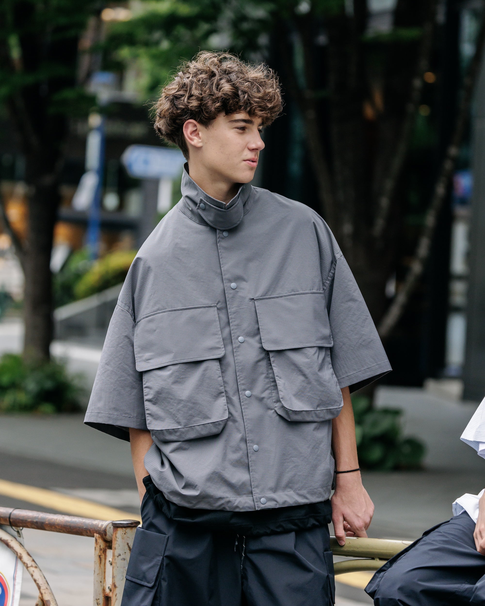 【6.4 WED 20:00- IN STOCK】GRAPH CHECK WADING S/S SHIRT JACKET (CHARCOAL×BLACK)
