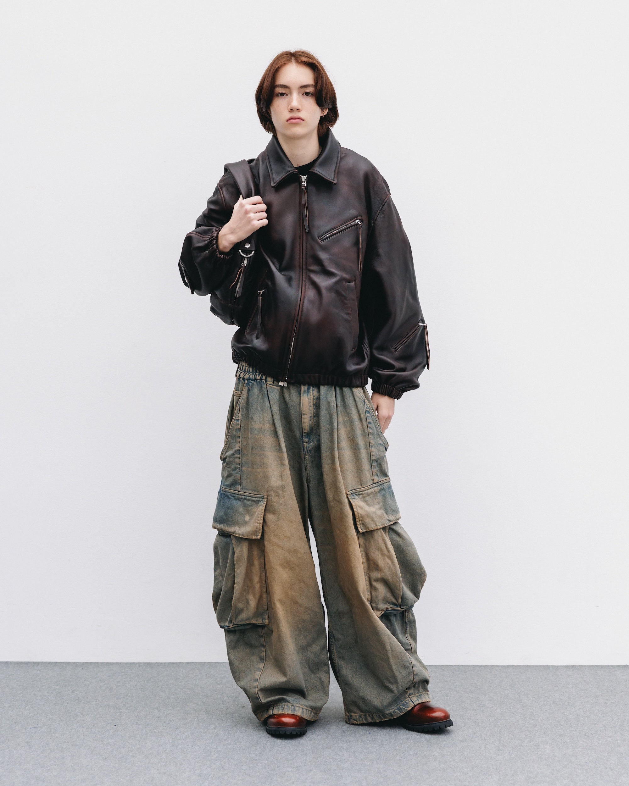 【11.1 SAT 20:00- IN STOCK】VINTAGE SHEEP LEATHER SYSTEM BAG XS