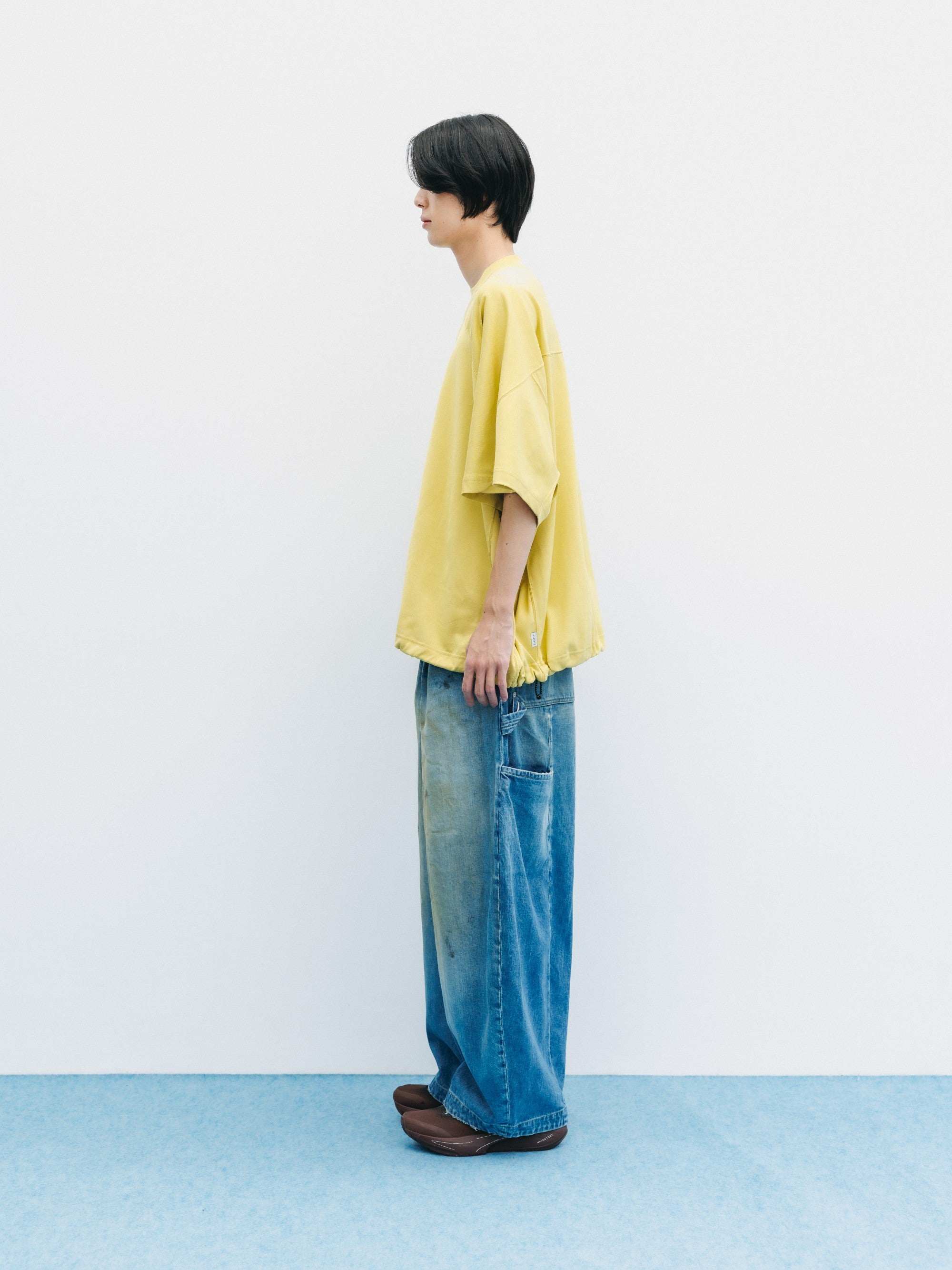 【6.6 SAT 20:00- IN STOCK】BLANK GAME S/S T-SHIRT WITH DRAWSTRINGS (MUSTARD YELLOW)