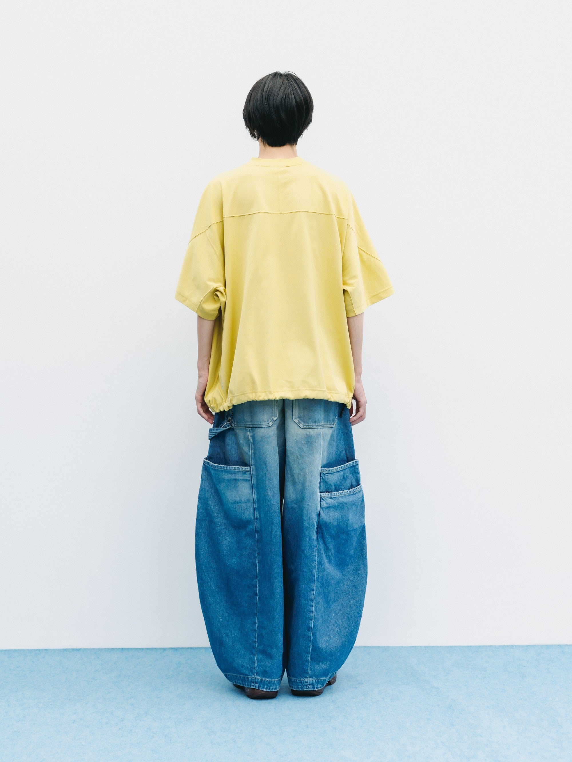 【6.6 SAT 20:00- IN STOCK】BLANK GAME S/S T-SHIRT WITH DRAWSTRINGS (MUSTARD YELLOW)