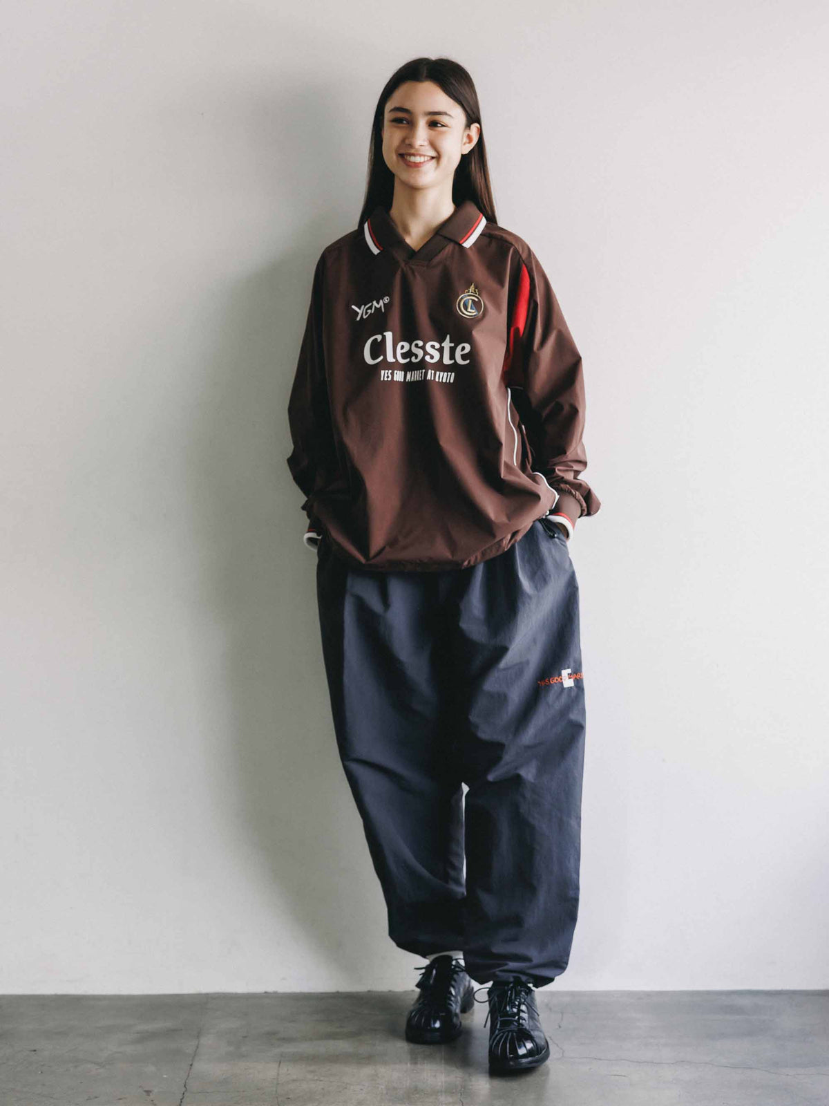 【10.4 SUN 20:00- IN STOCK】【LIMITED】 “YES GOOD MARKET" ACTIVE CITY L/S GAME SHIRT (BROWN)